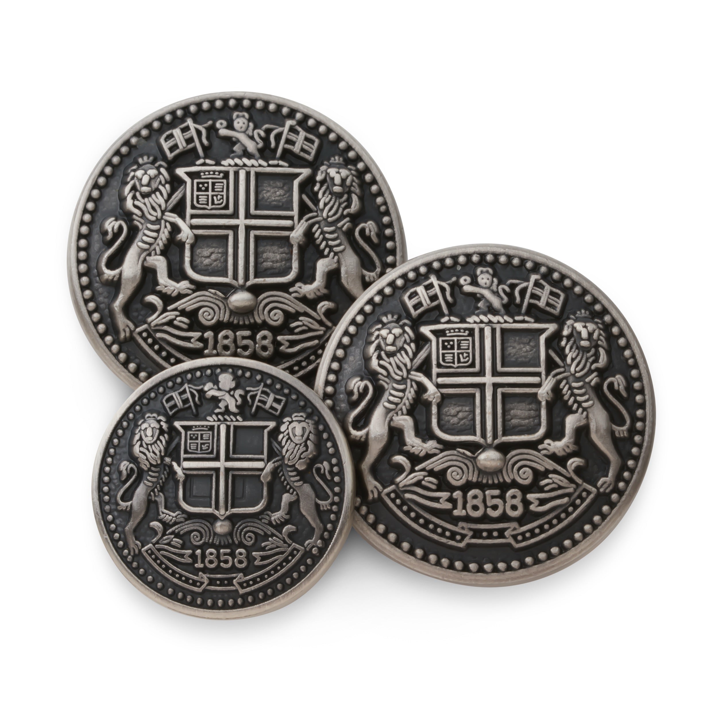 East India Company Blazer Button Set In Antique Silver