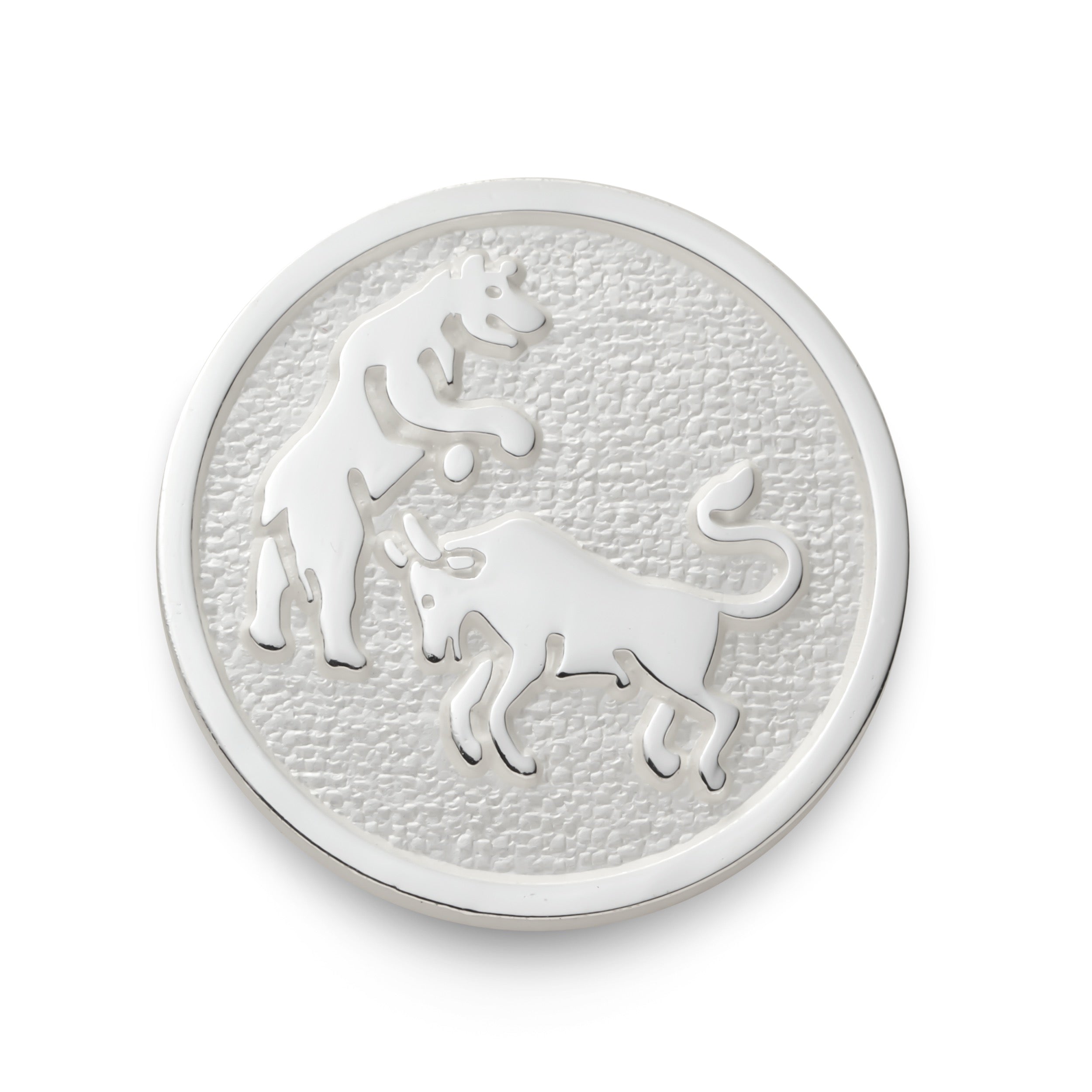 Bull And Bear Blazer Button In Silver