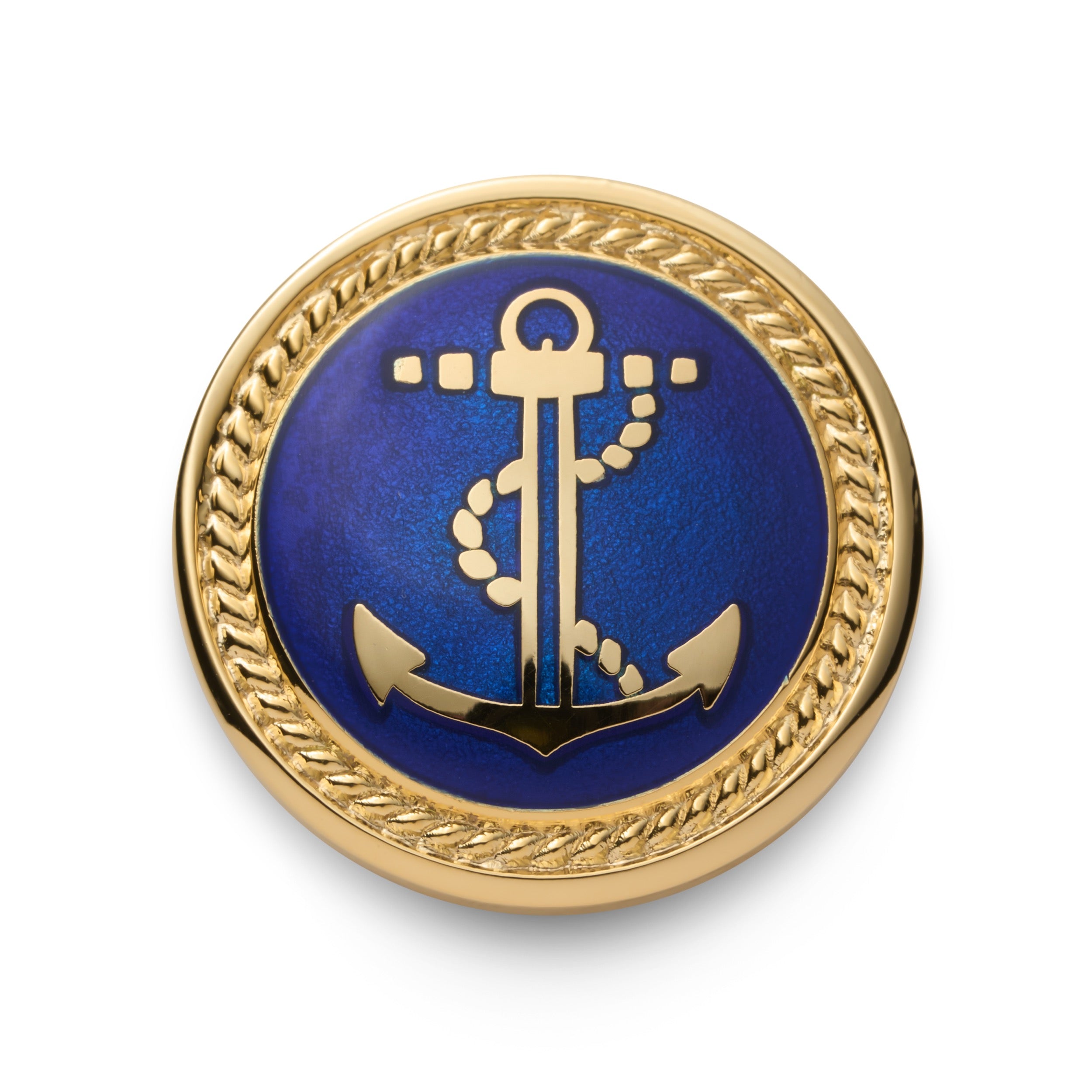 Anchor Blazer Button In Gold And Royal Blue