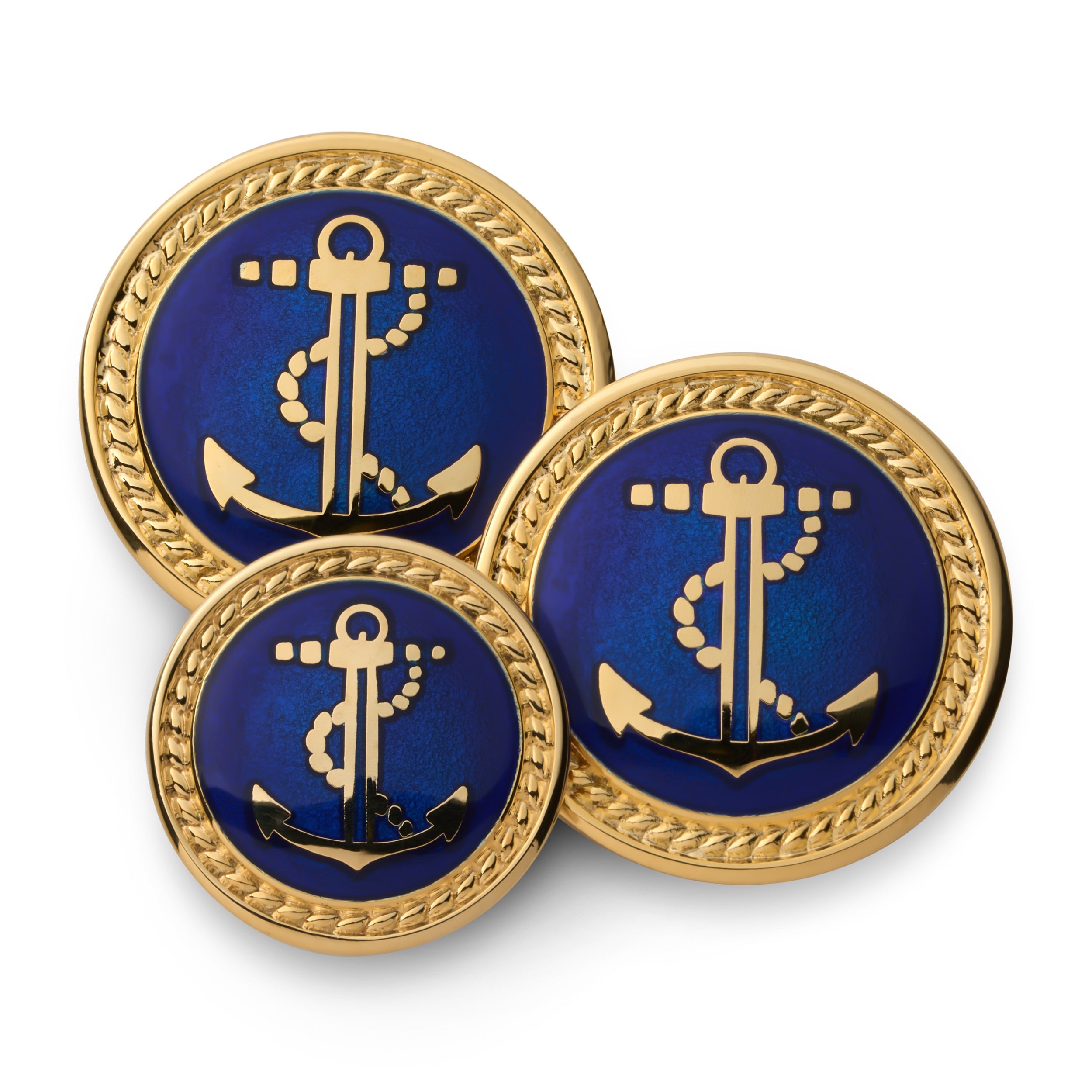 Anchor Blazer Button In Gold And Royal Blue
