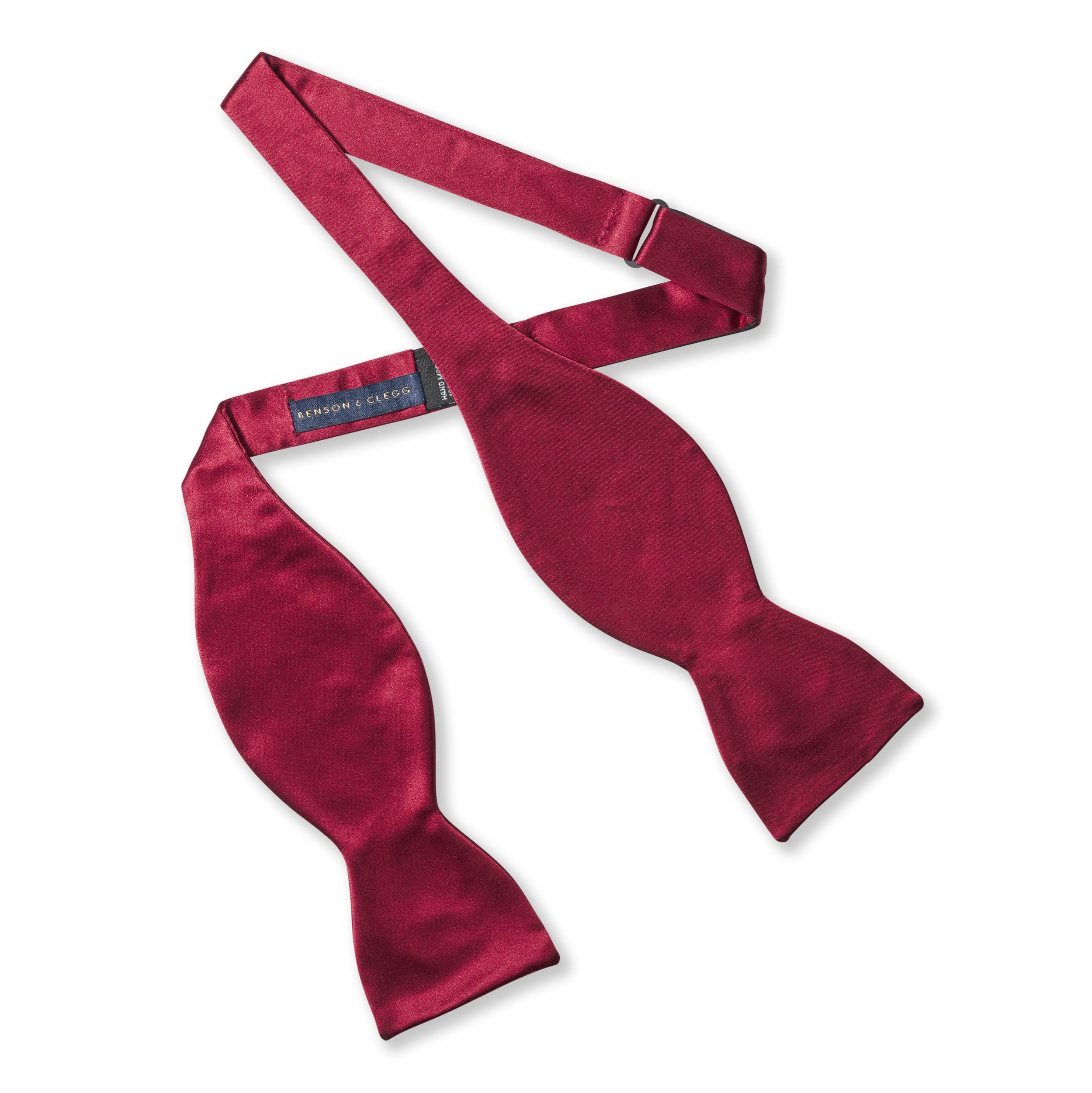 Burgundy Satin Silk Self-Tie Bow Tie