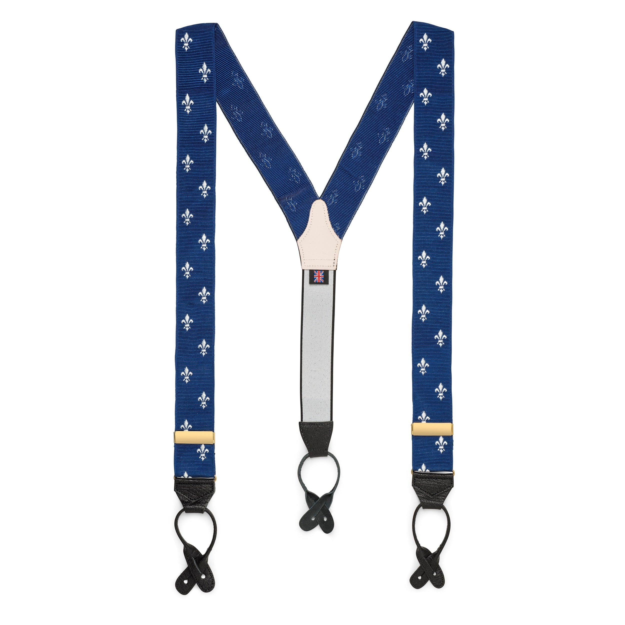 Benson & Clegg Fleur De Lys Braces In Blue (mens suspenders)