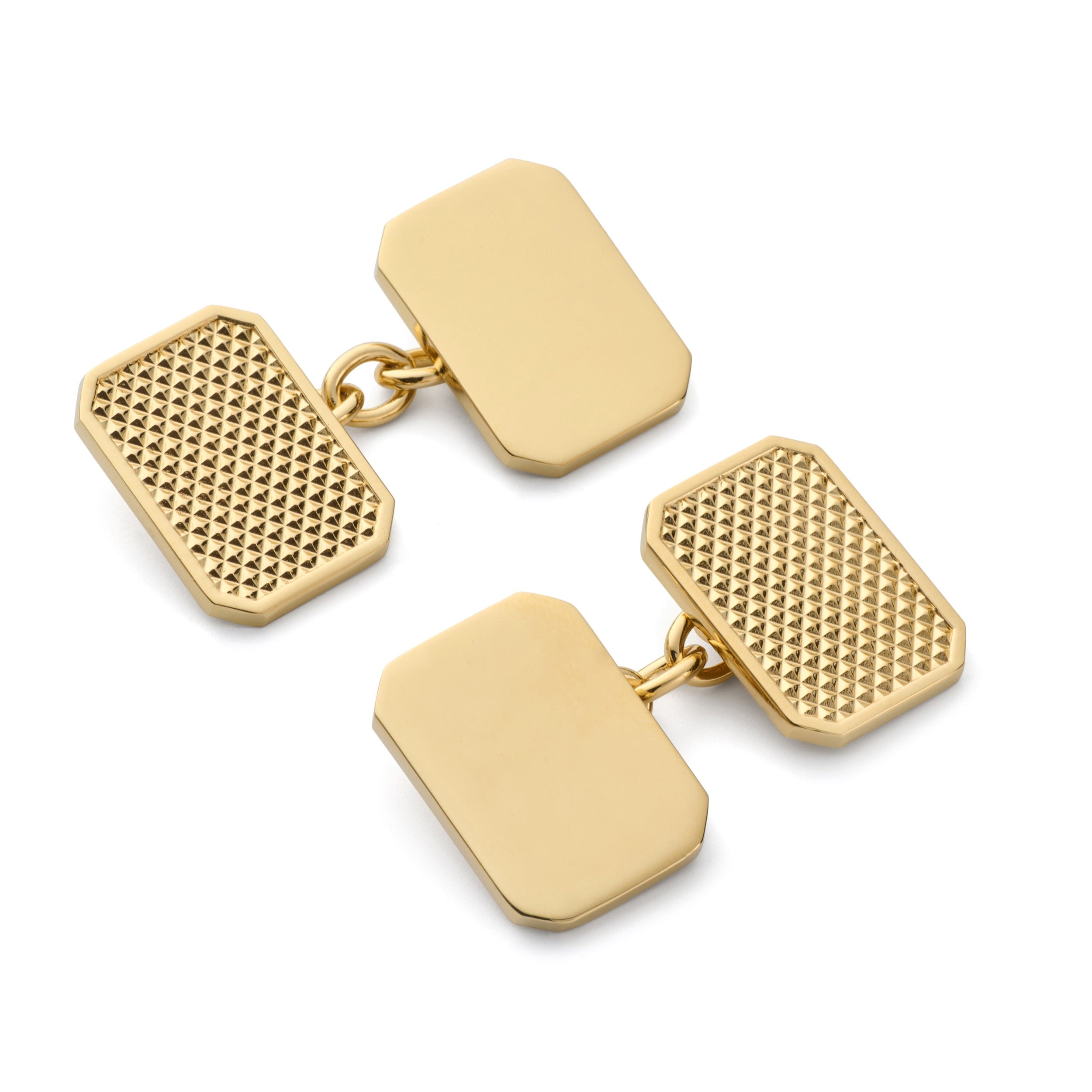 22ct Gold Plated Sterling Silver Hobnail Chain Cufflinks