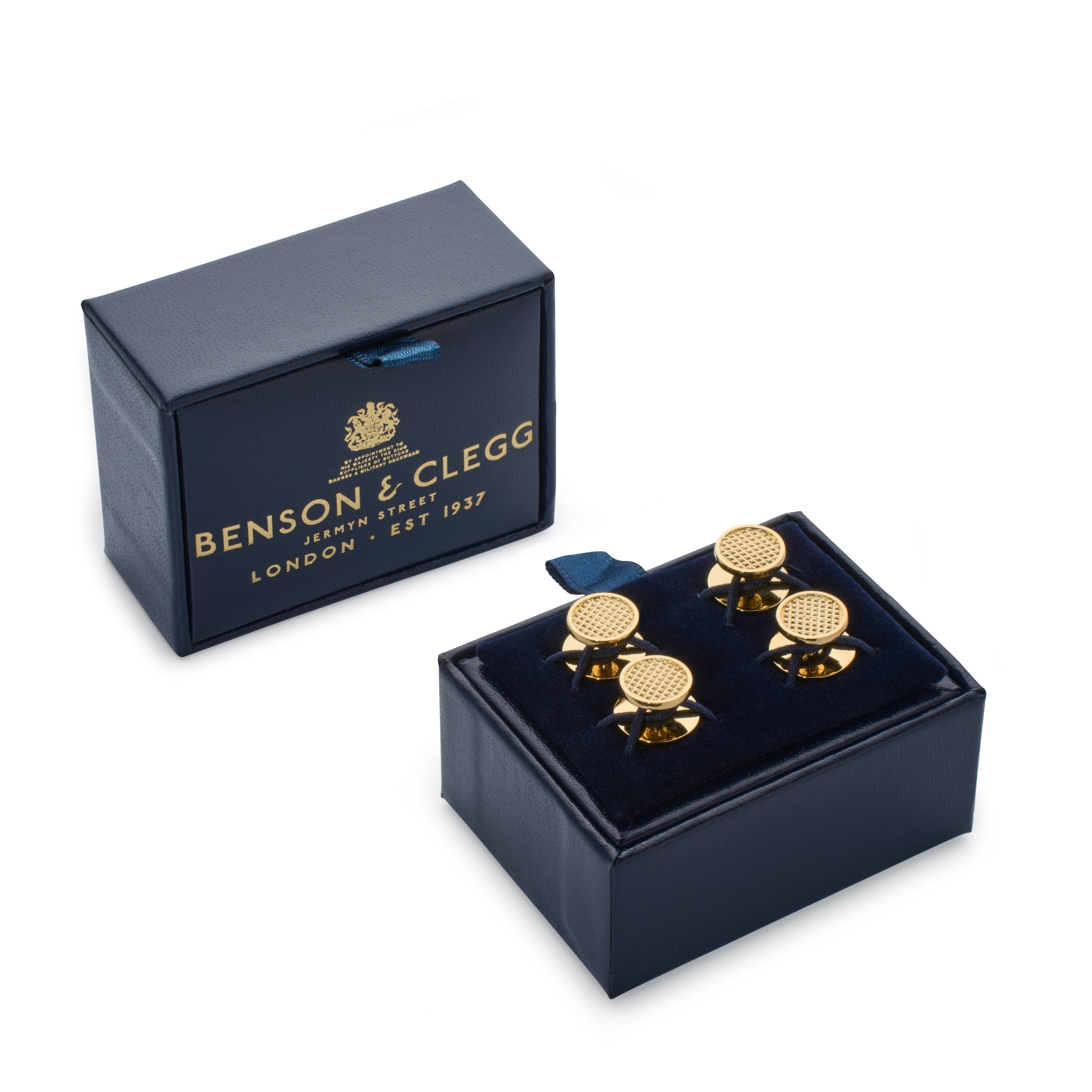 22ct Gold Plated Sterling Silver Hobnail Dress Studs