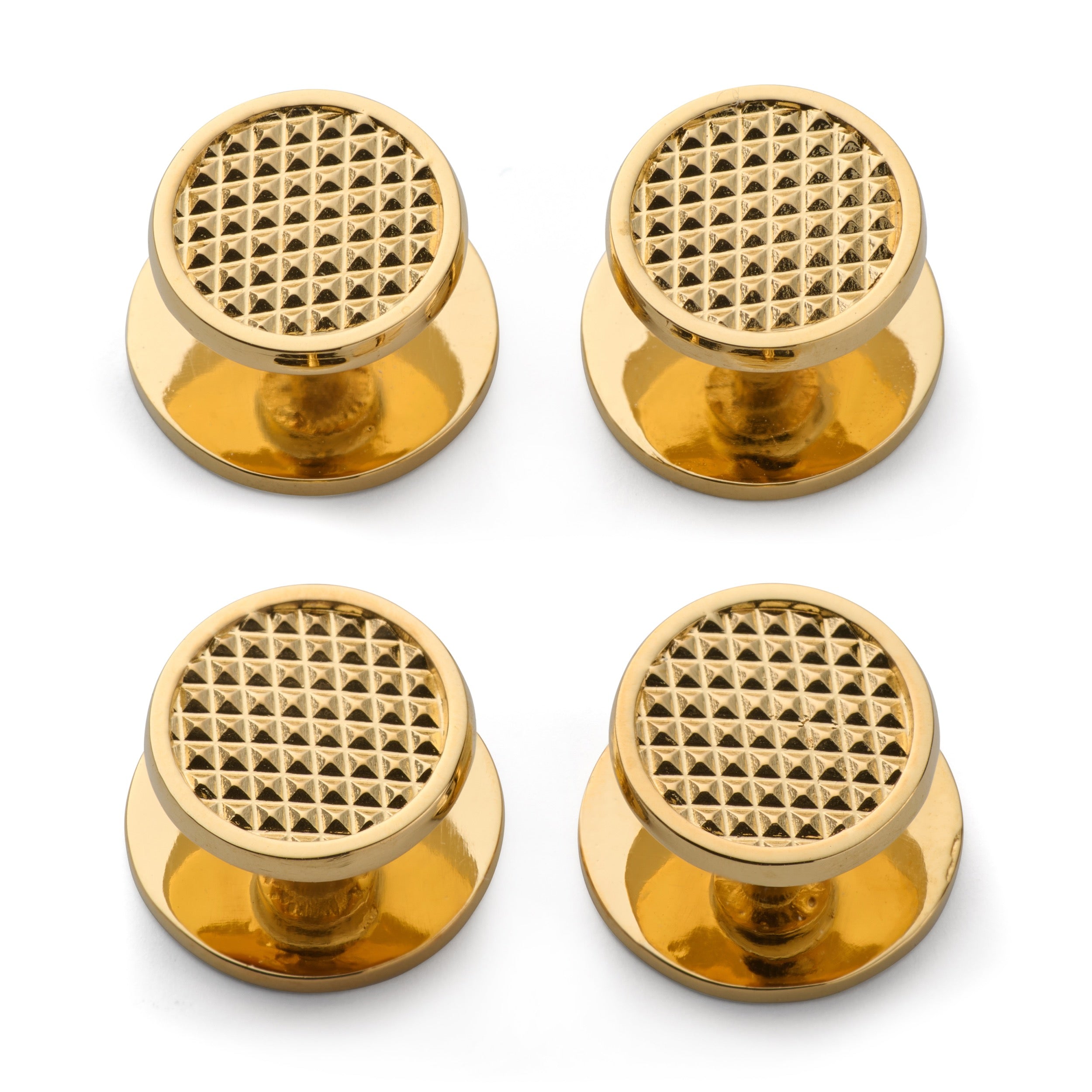22ct Gold Plated Sterling Silver Hobnail Dress Studs