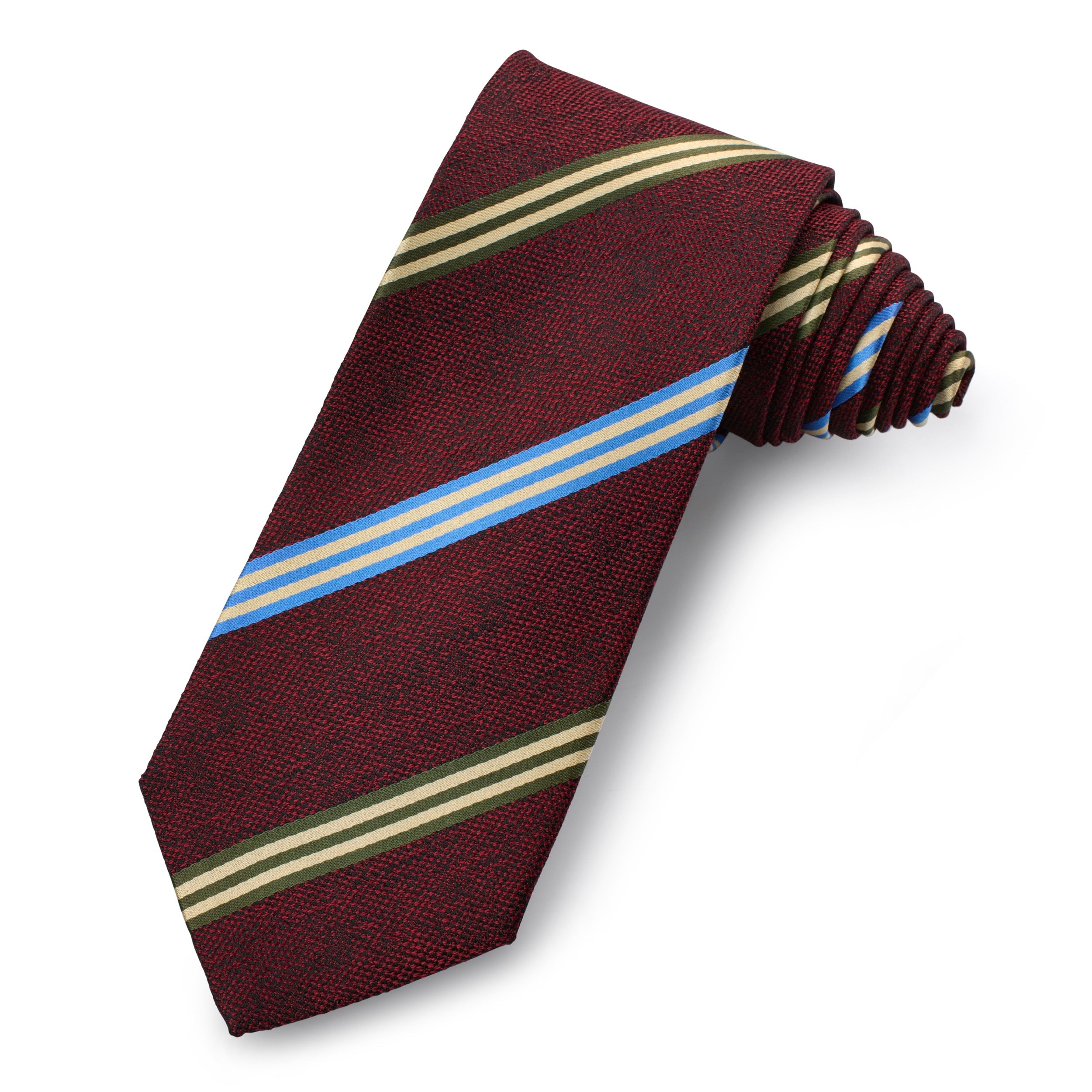Blackwood Stripe Silk Tie In Garnet