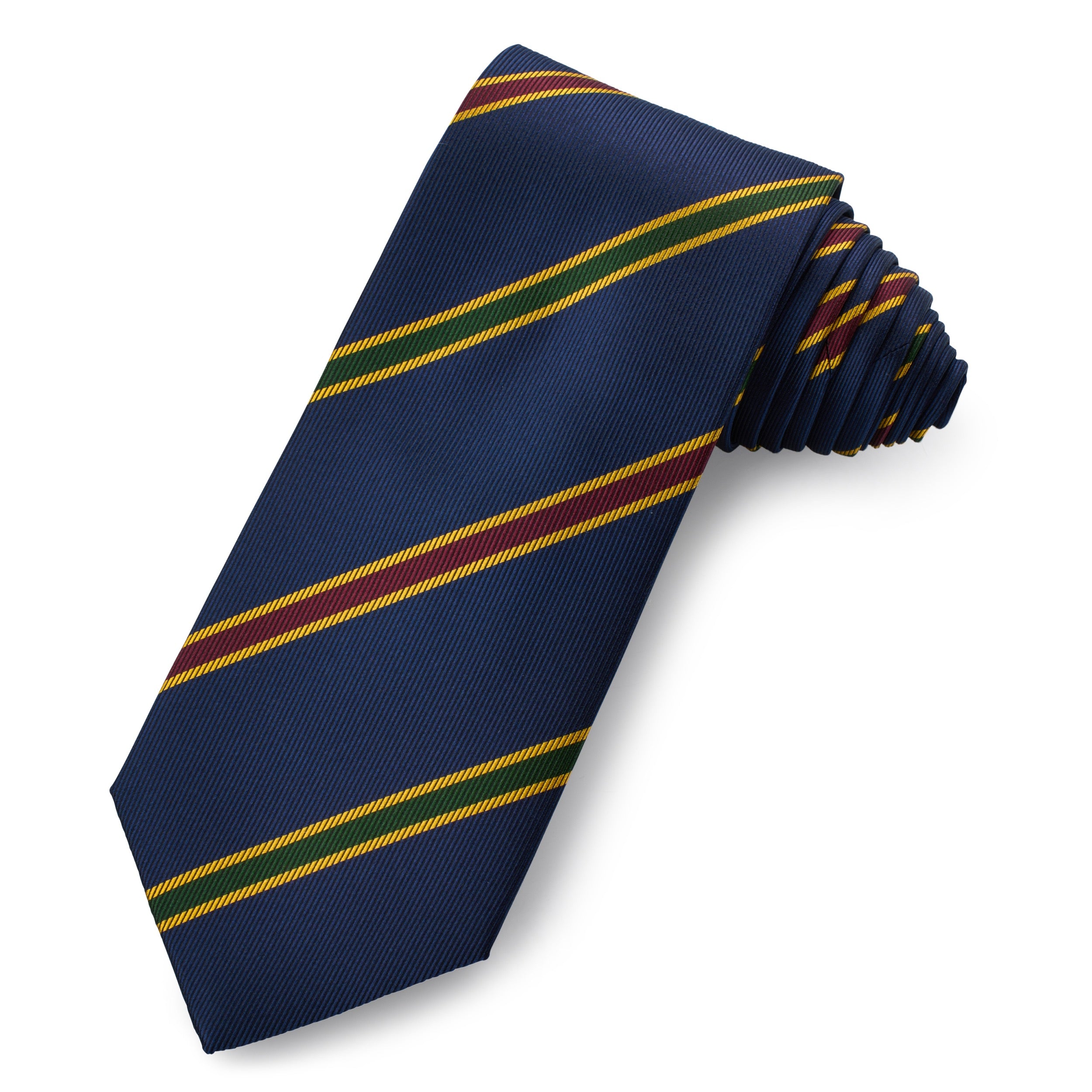 Burlington Stripe Silk Tie In Navy