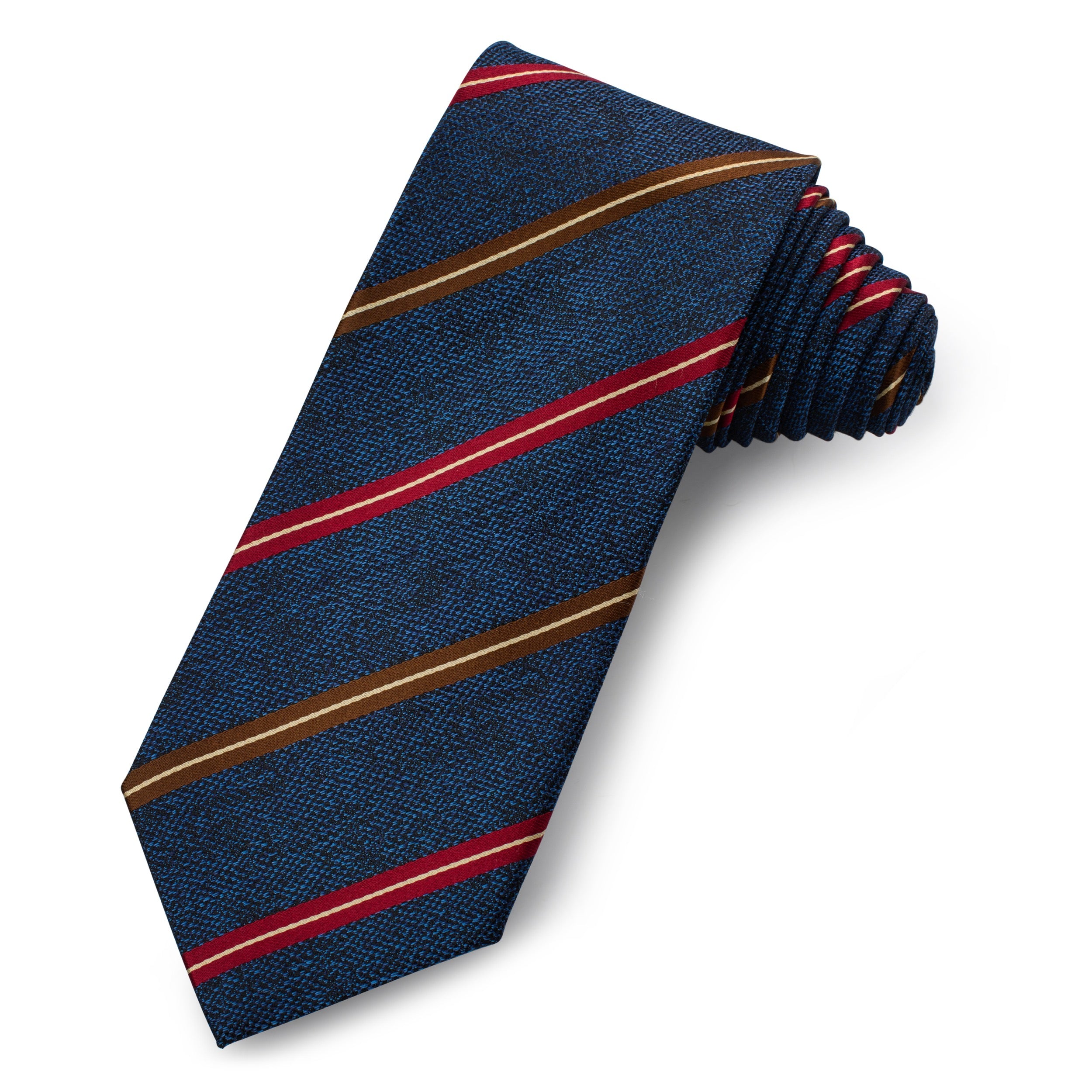 Montague Stripe Silk Tie In Indigo