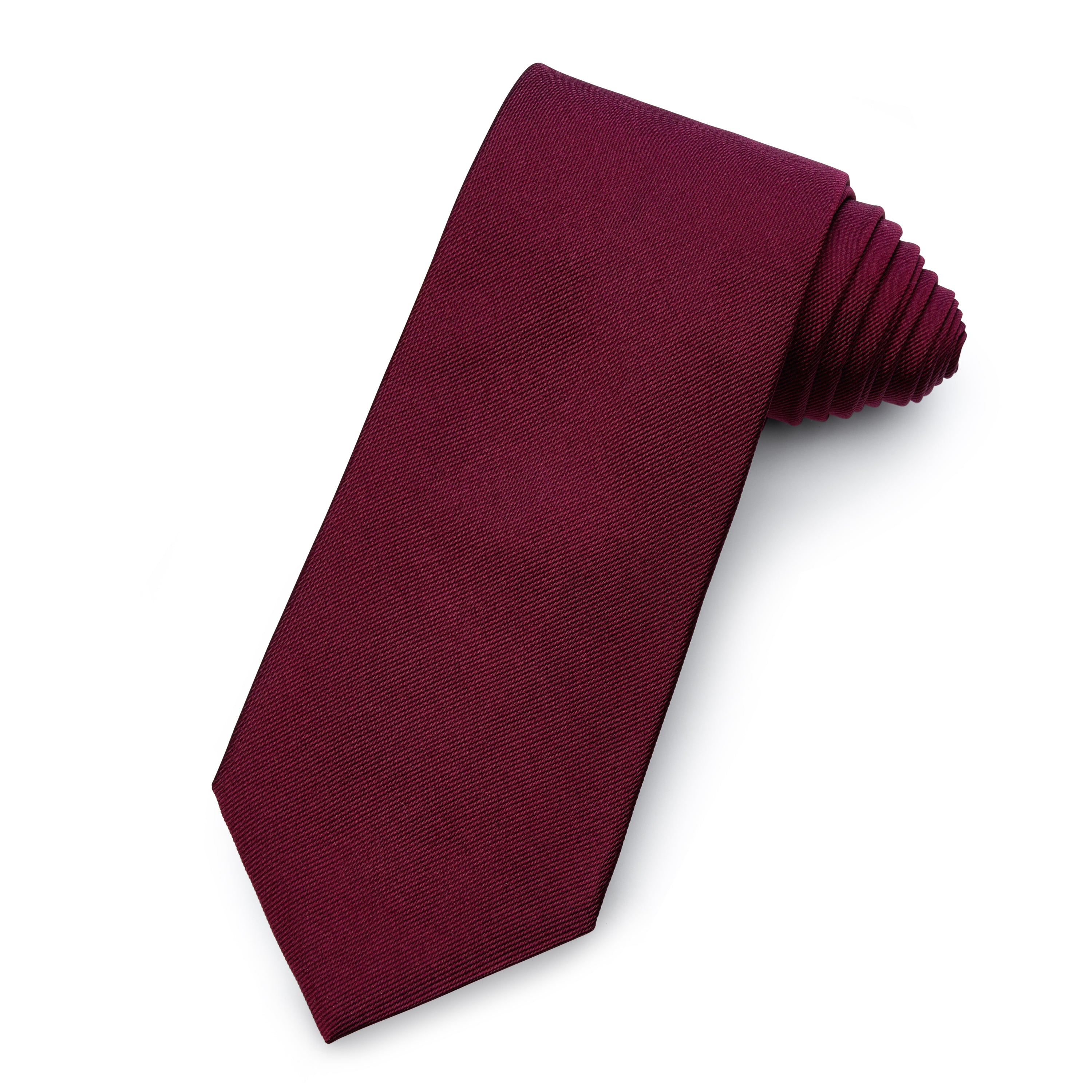 Plain Silk Reppe Tie in Vintage Burgundy by Benson & Clegg