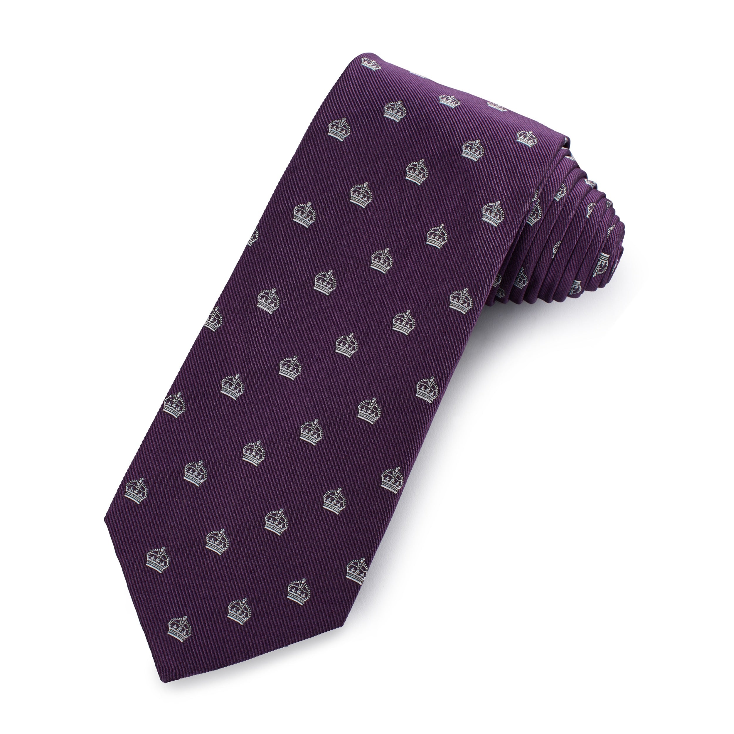 Royal Crown Silk Tie In Purple