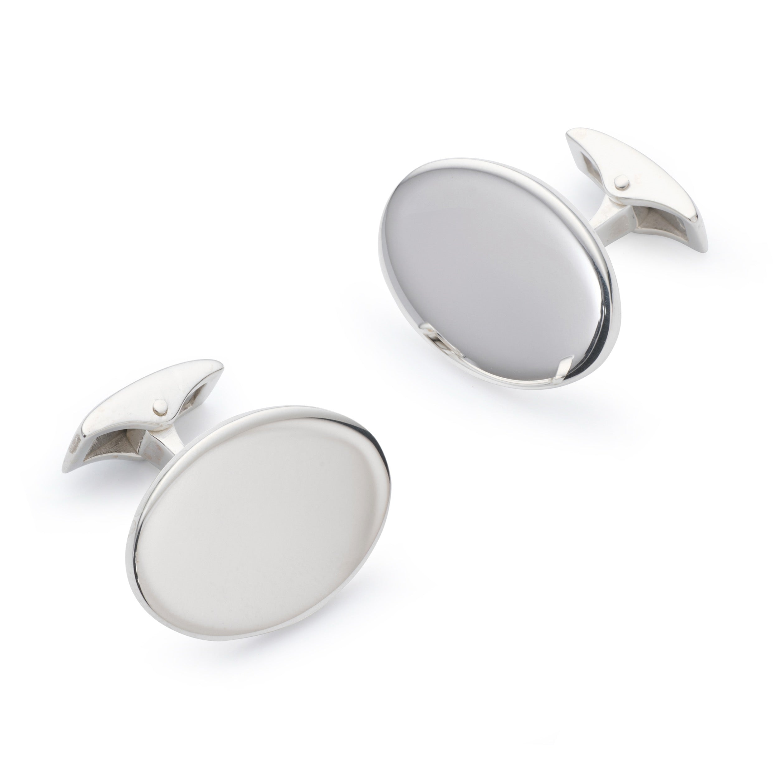 Sterling Silver British Hallmarked Oval Cufflinks
