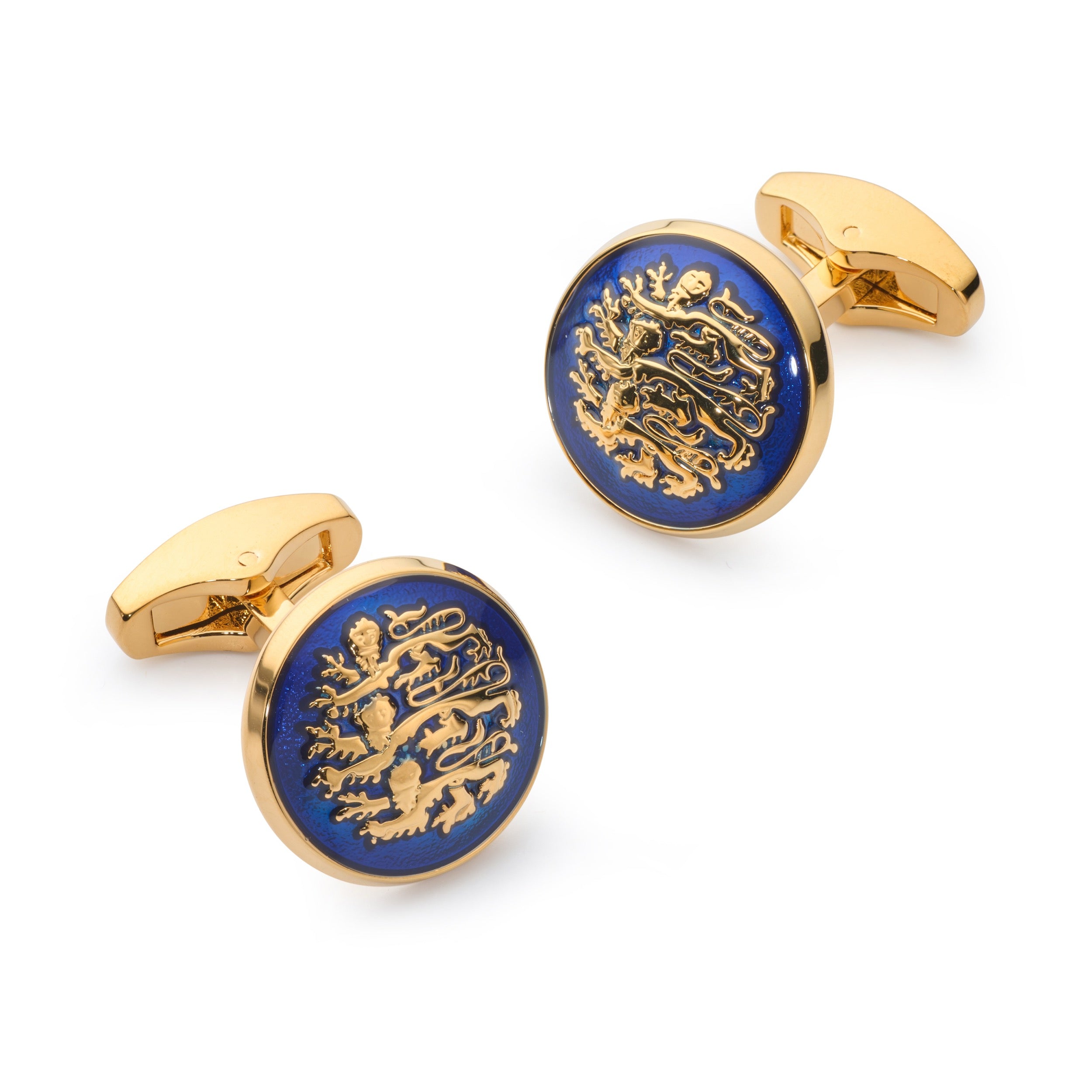 Three Lions Of England Cufflinks In Blue