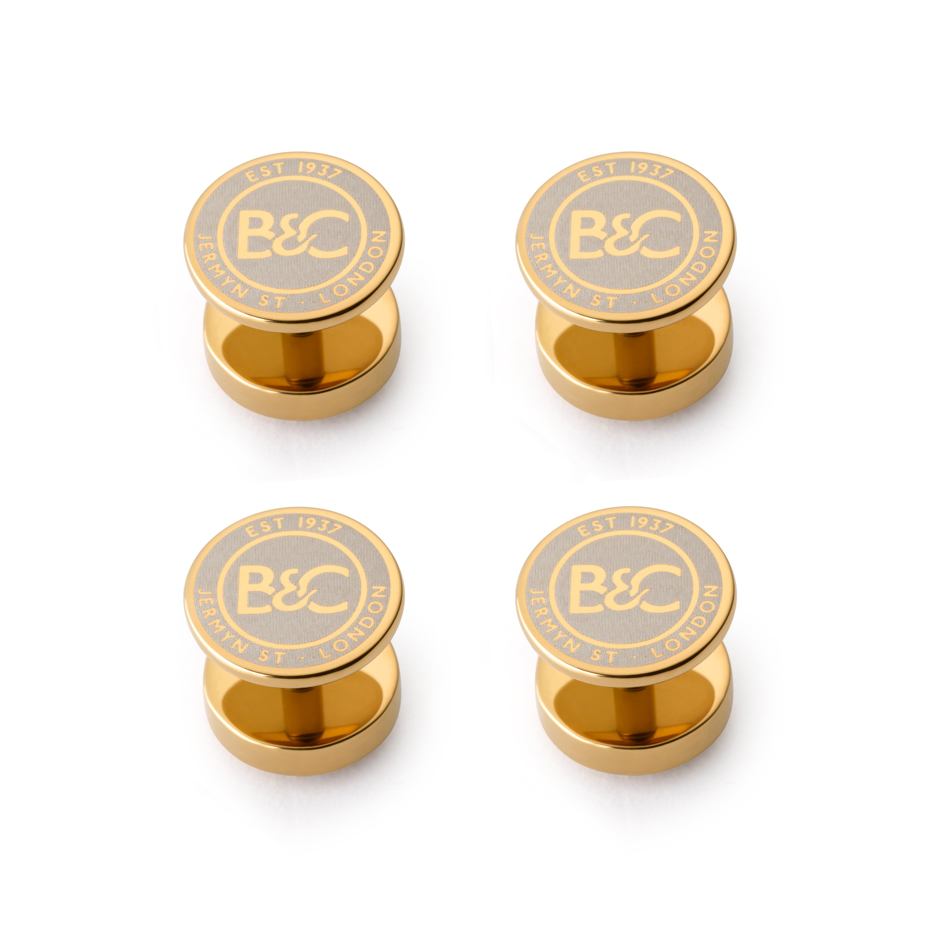 Mother Of Pearl Dress Studs In Gold