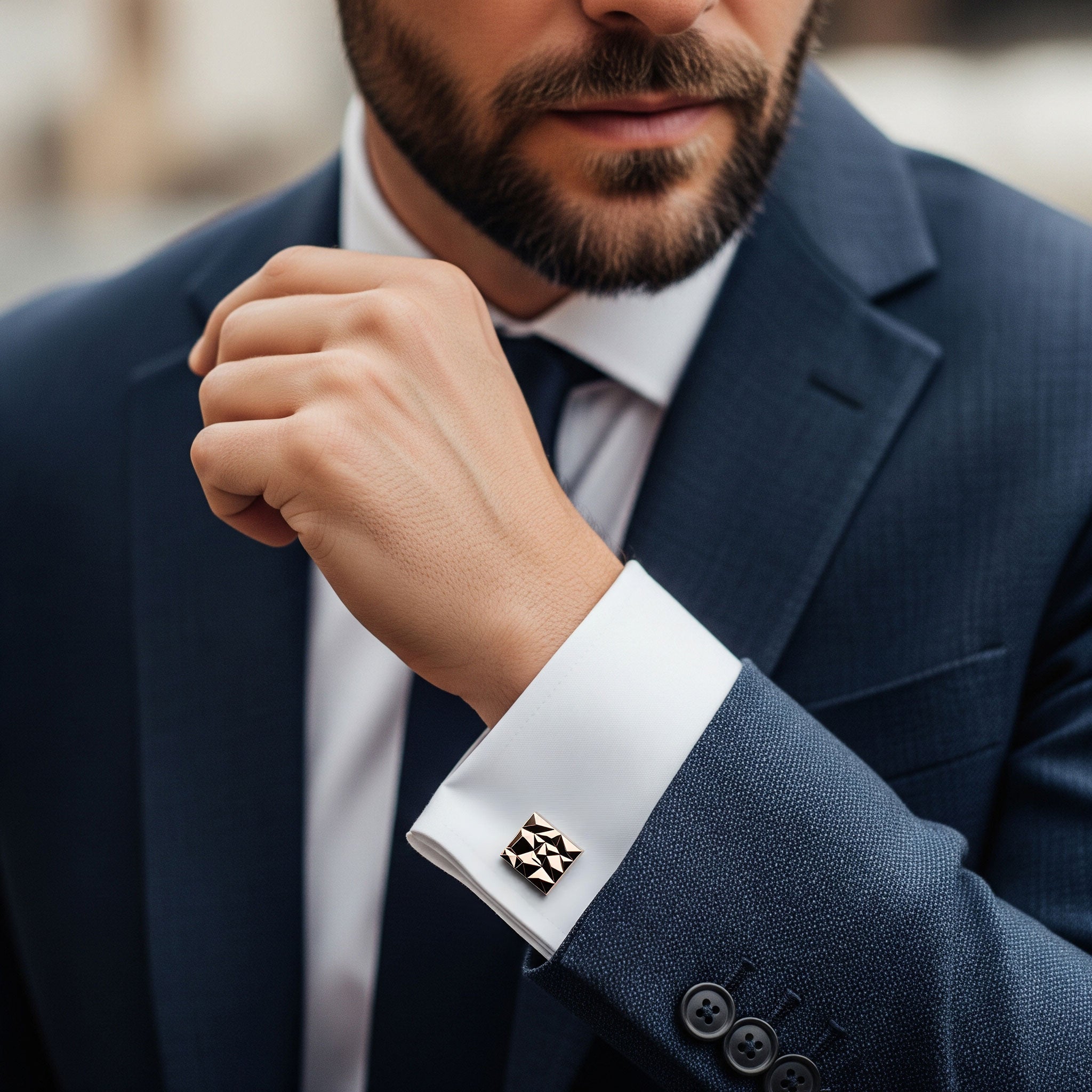 Modernist Cufflinks In Rose Gold