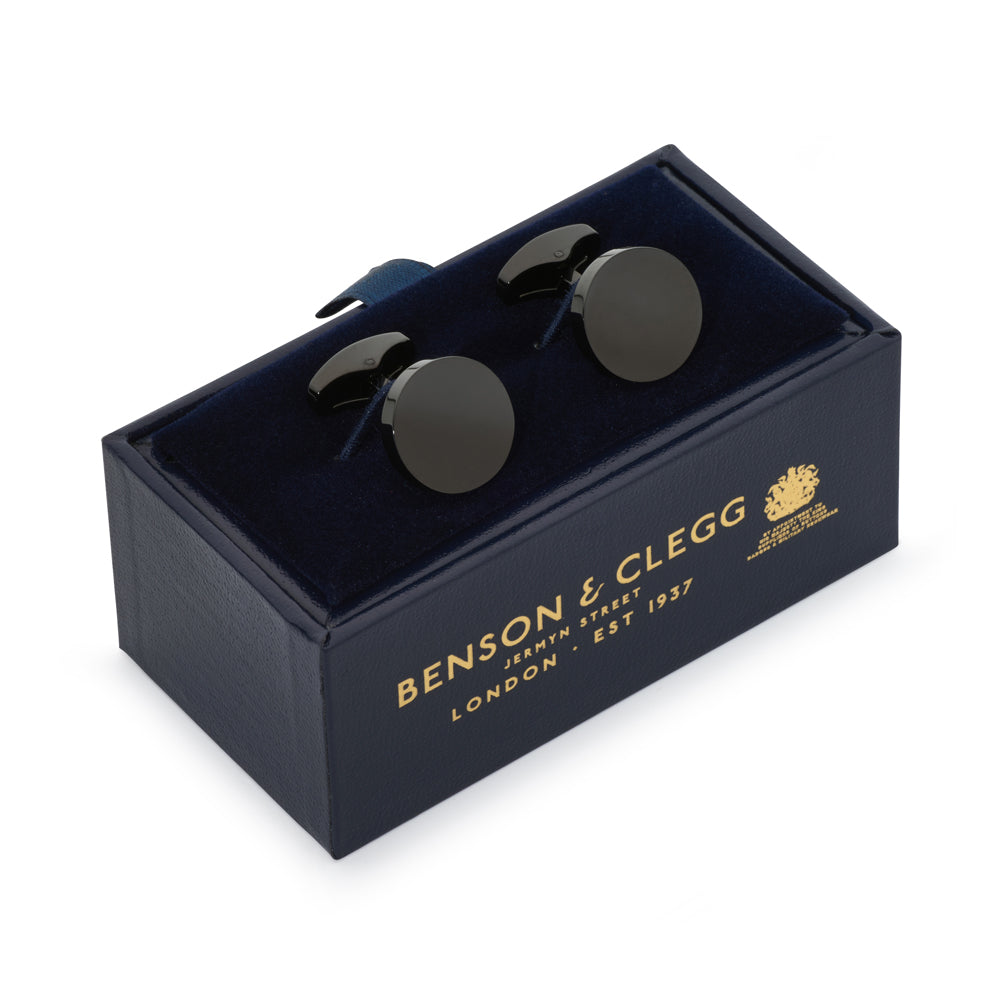 Round Cufflinks In Black
