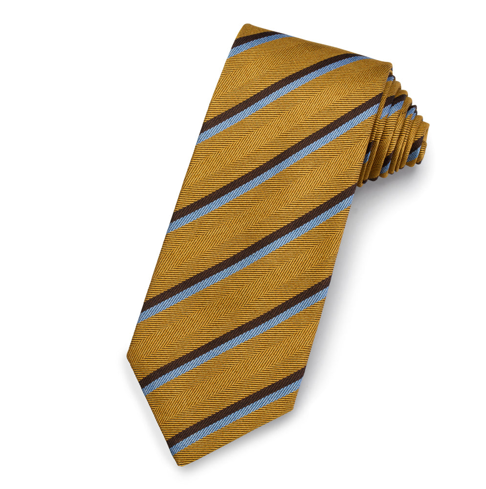 The Ashcombe Silk Stripe Tie – Luxury British silk stripe tie by Benson & Clegg.