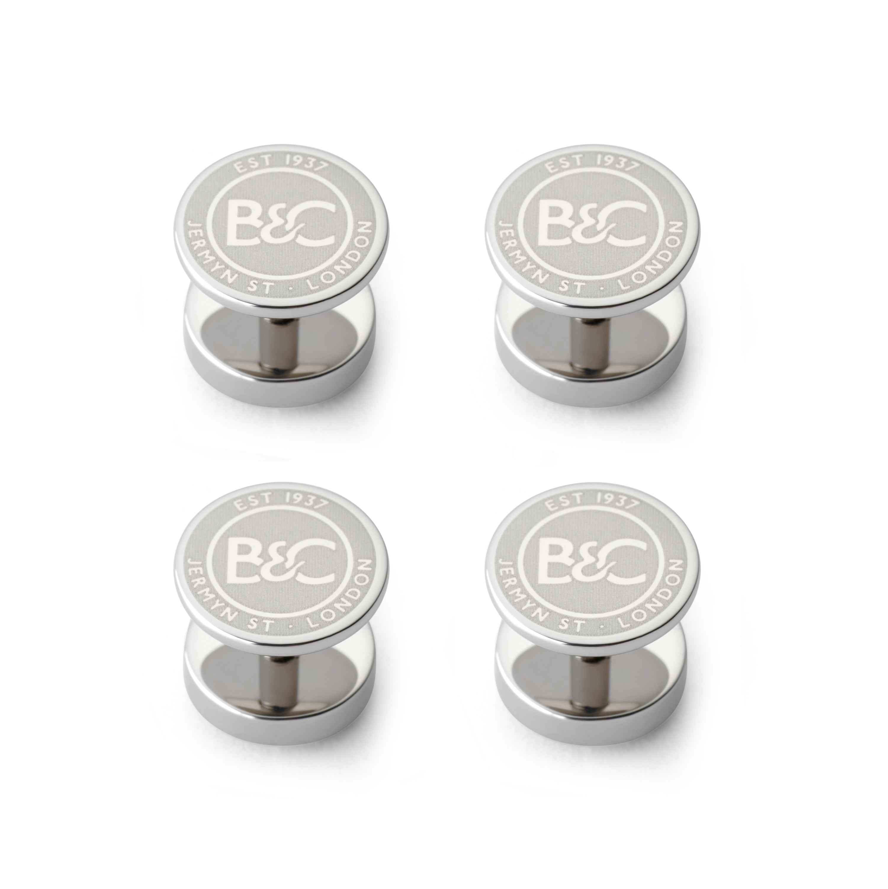 Mother Of Pearl Dress Studs In Silver