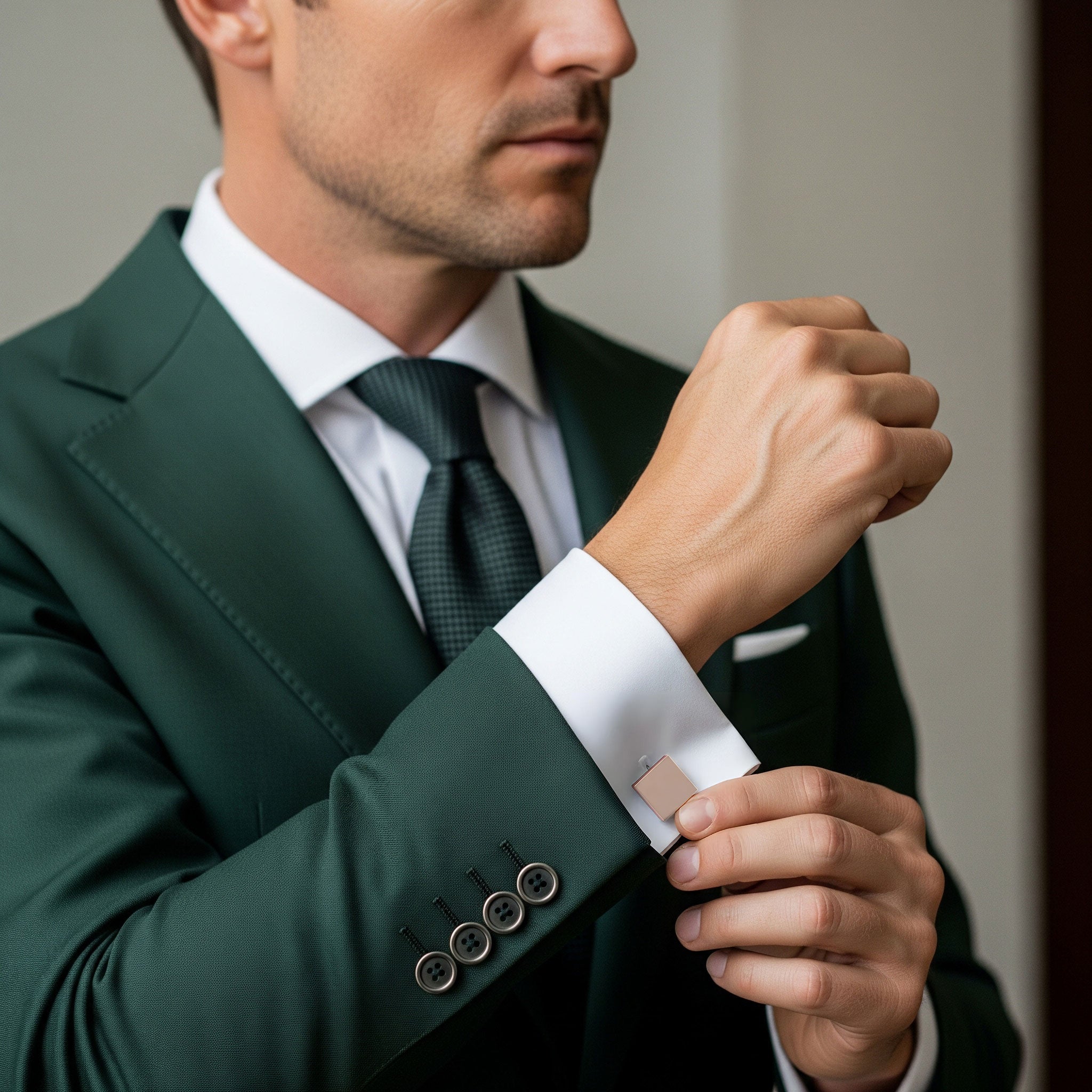 Square Cufflinks In Rose Gold