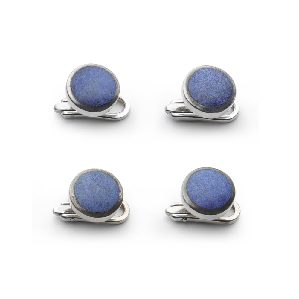 Sterling Silver And Lapis Lazuli Dress Studs