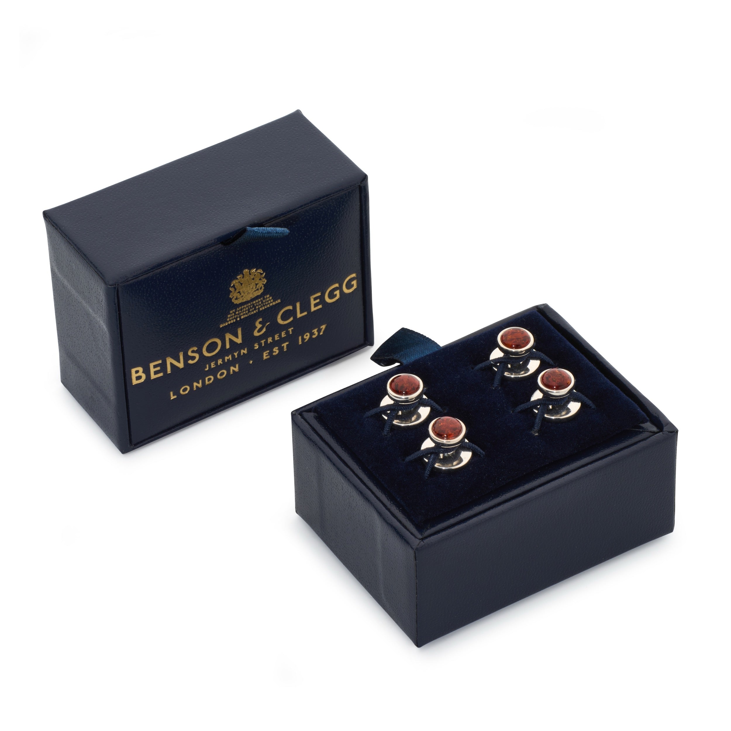 Baltic Amber Dress Studs In Sterling Silver