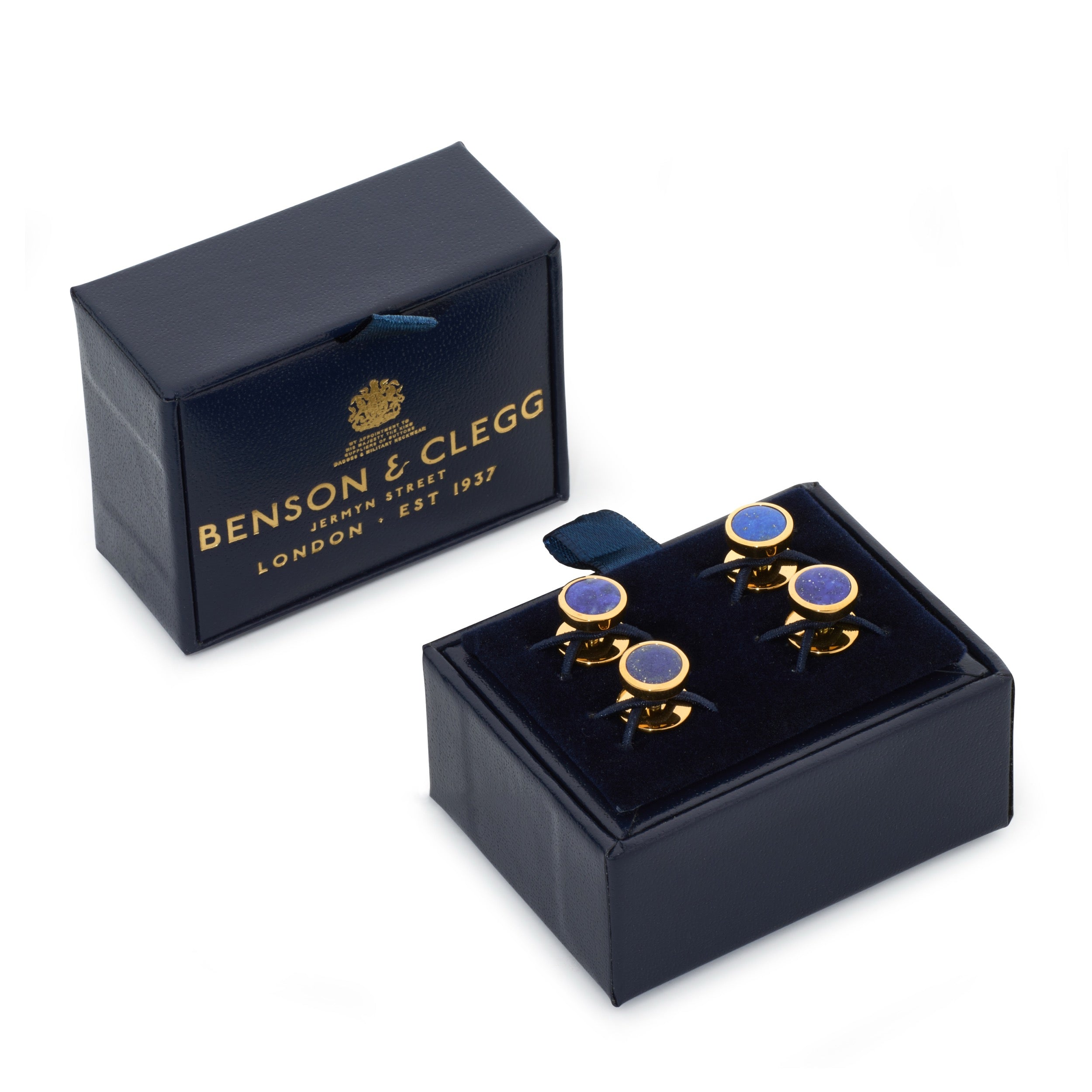 Lapis Lazuli Dress Studs In Gold