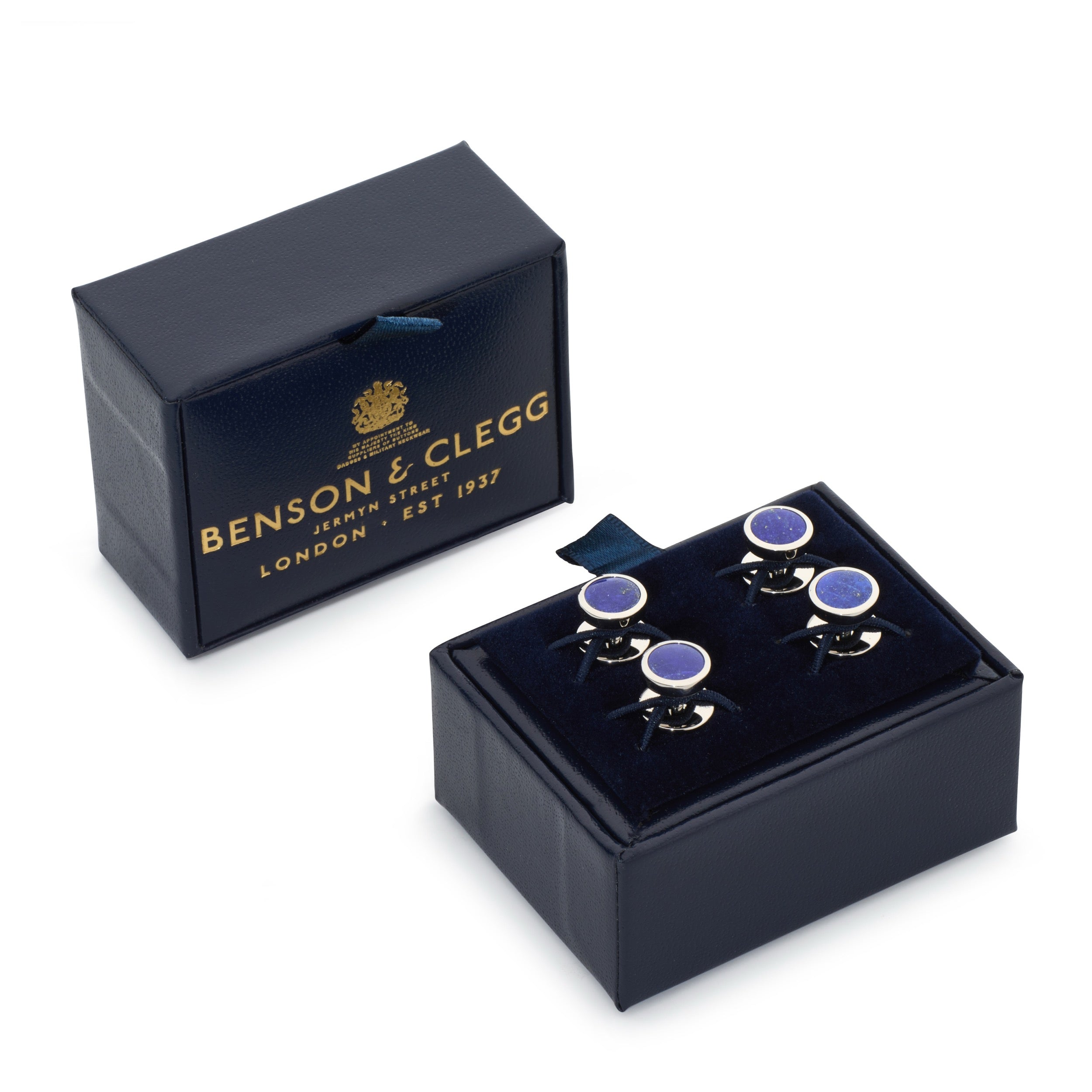 Lapis Lazuli Dress Studs In Silver