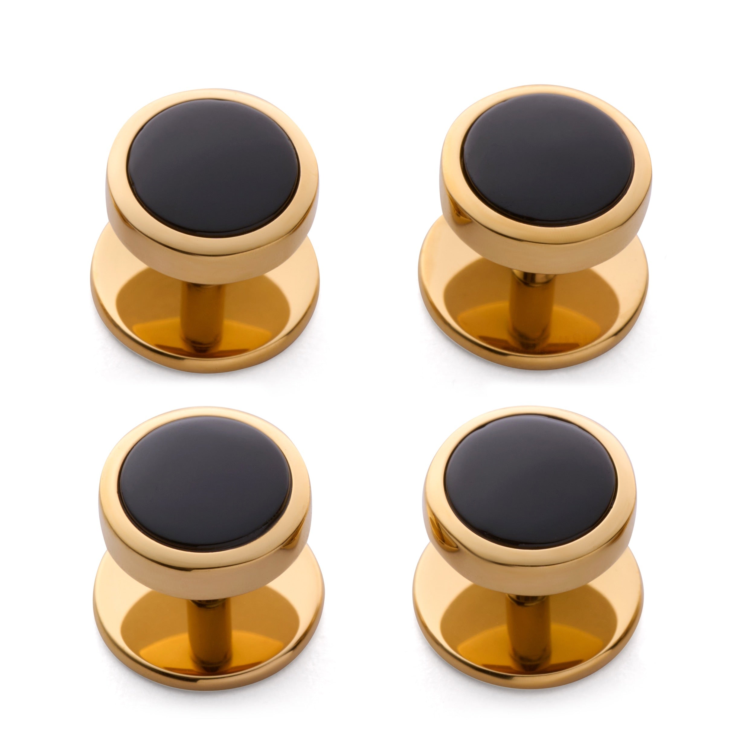 Onyx Dress Studs In Gold