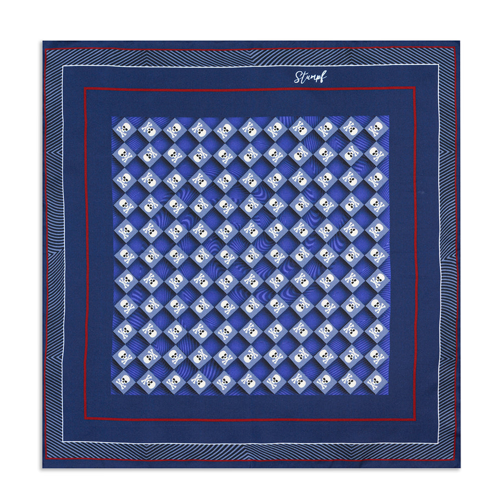 Skull & Crossbones Navy Sea Pocket Square