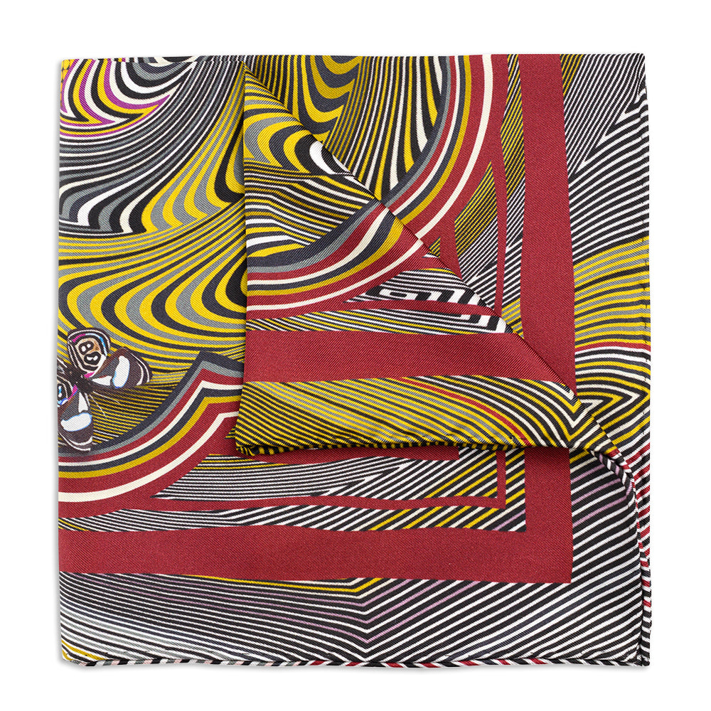 Zig Zag Ochre Pocket Square