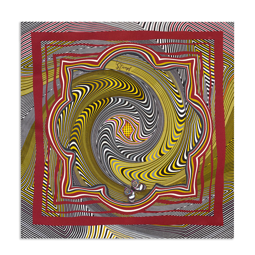 Zig Zag Ochre Pocket Square