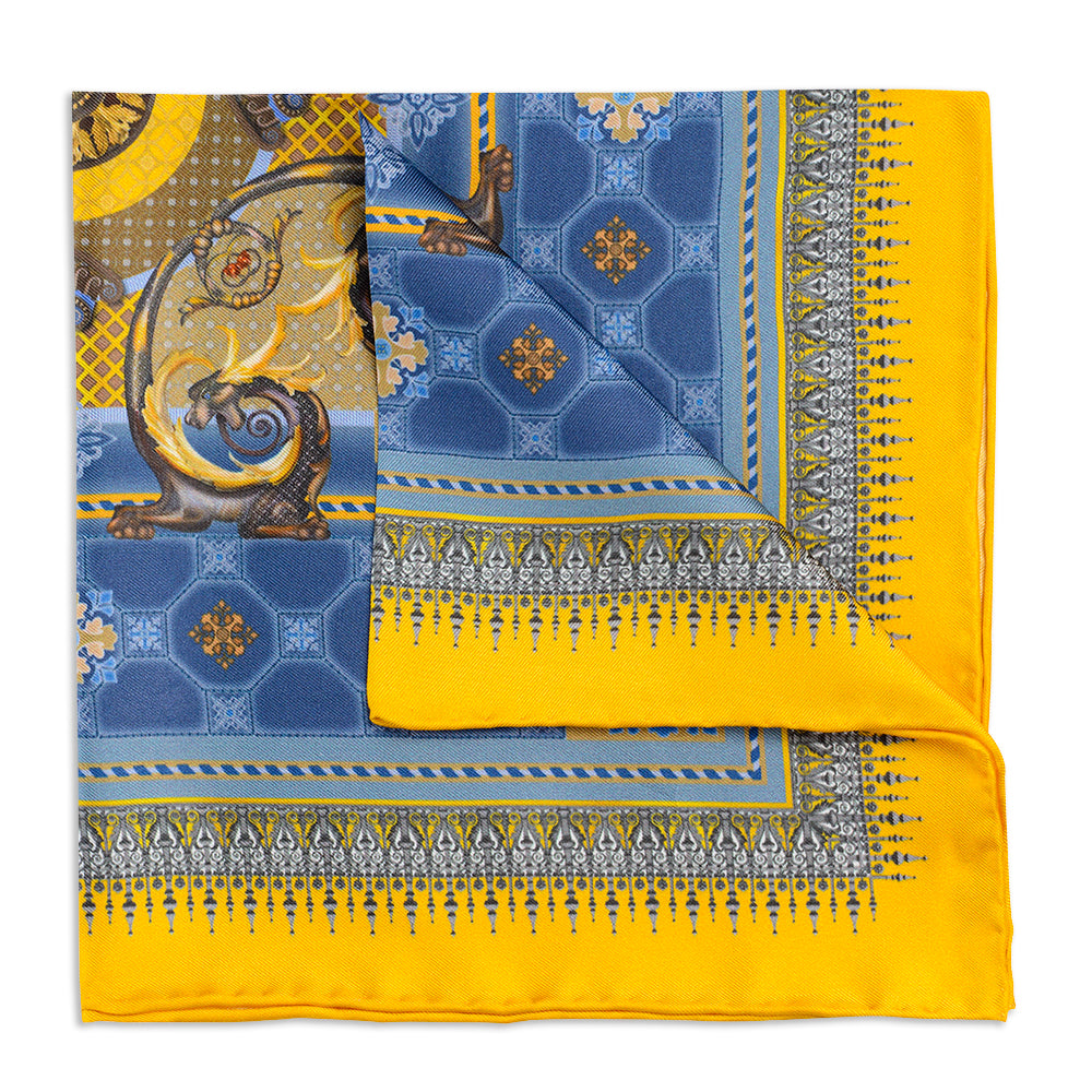 Burlington House Gates Gold Pocket Square