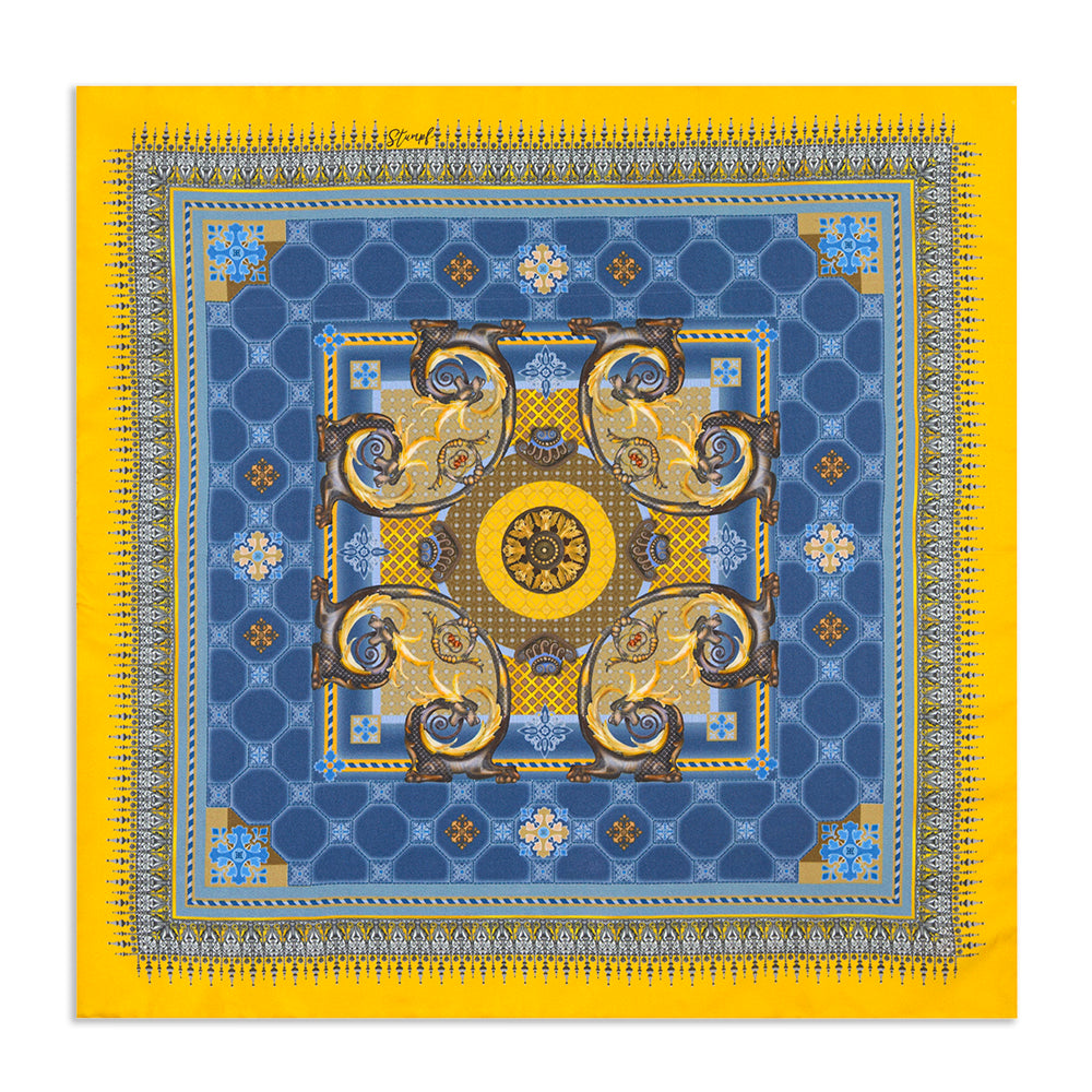Burlington House Gates Gold Pocket Square