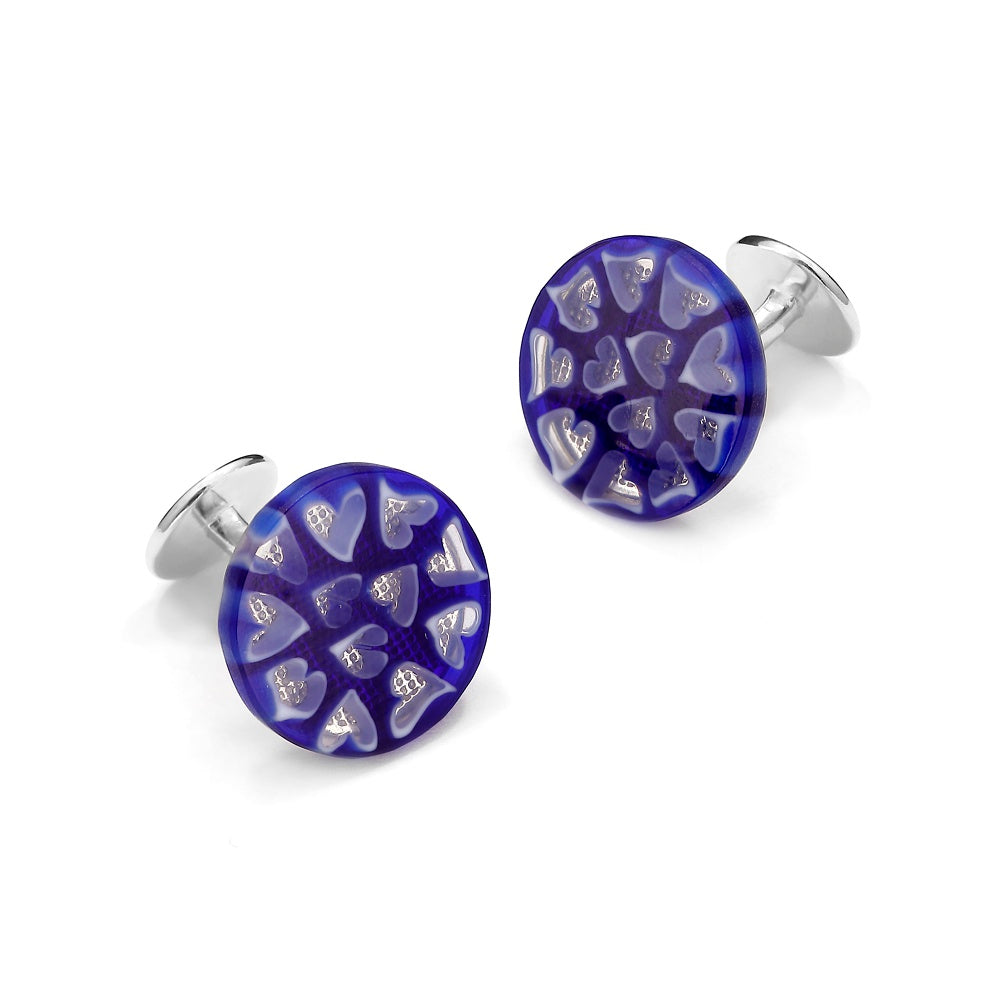 Murano Glass 'Amore' Cufflinks With Sterling Silver