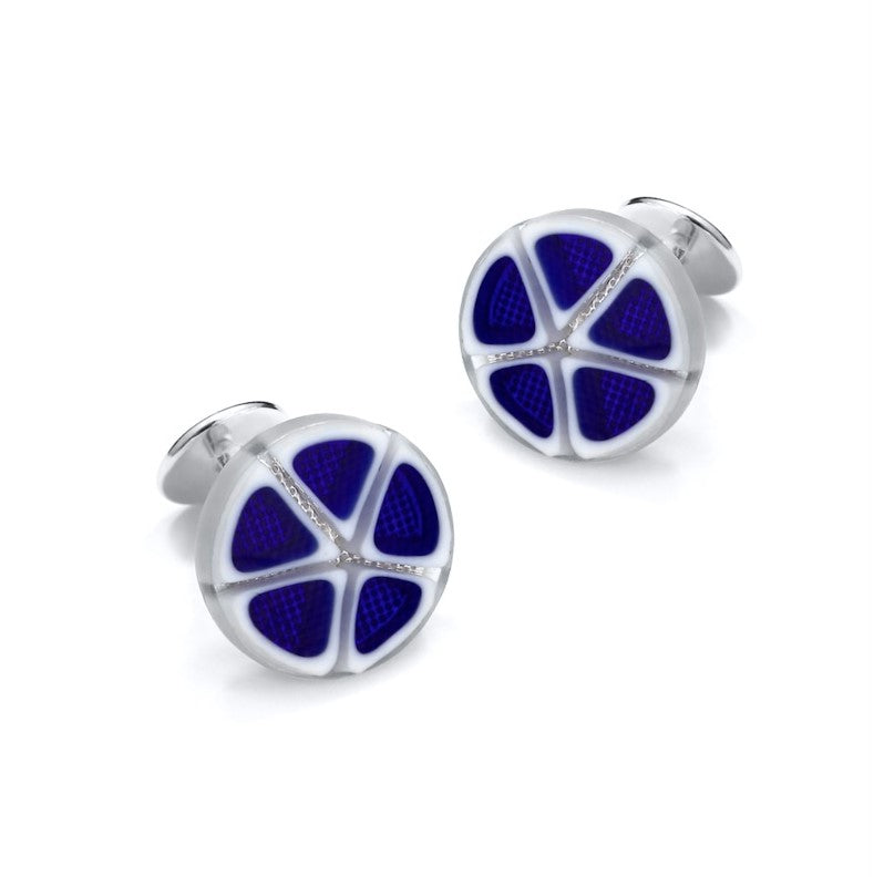 Murano Glass 'Blu Notte' Cufflinks With Sterling Silver