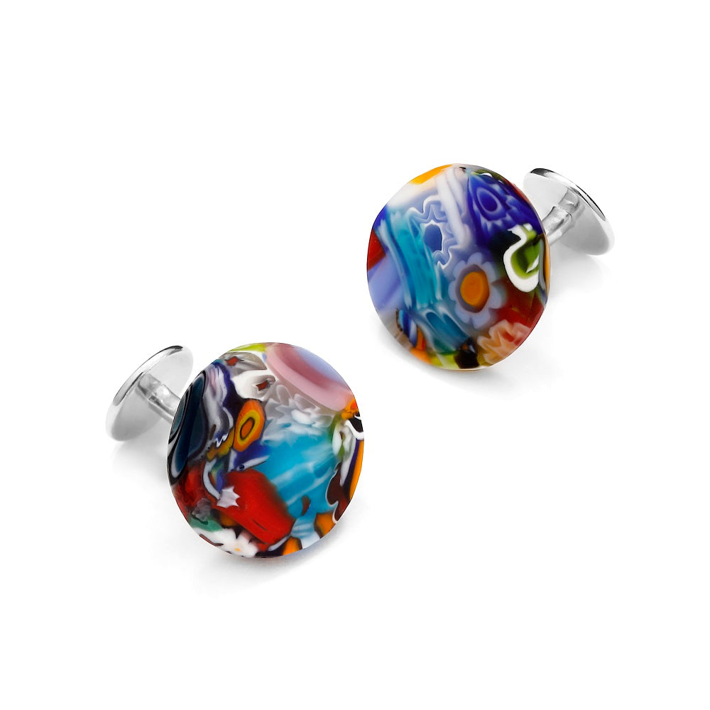 Murano Glass 'Carnivale' Cufflinks With Sterling Silver