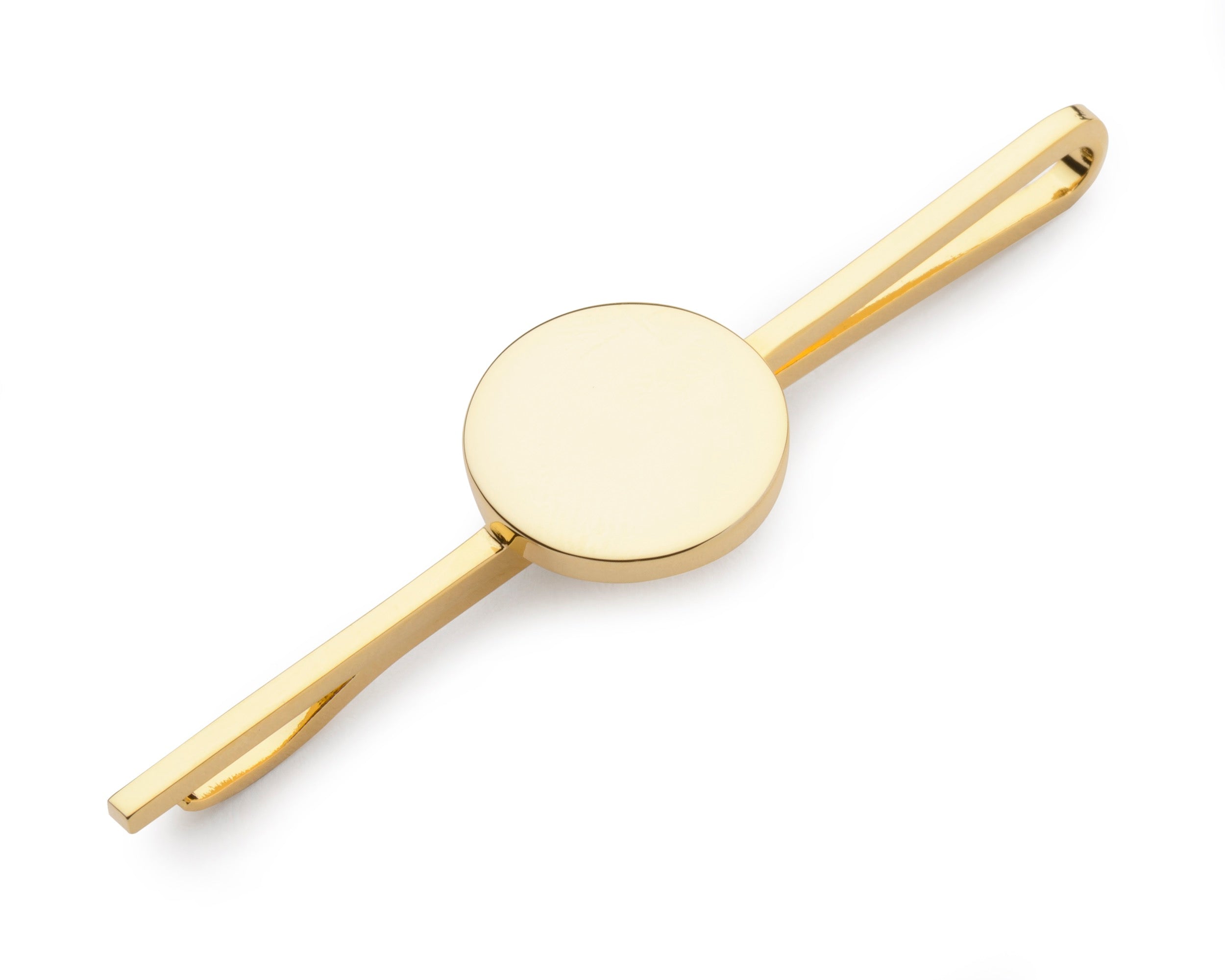 Round Gold Plate Tie Slide