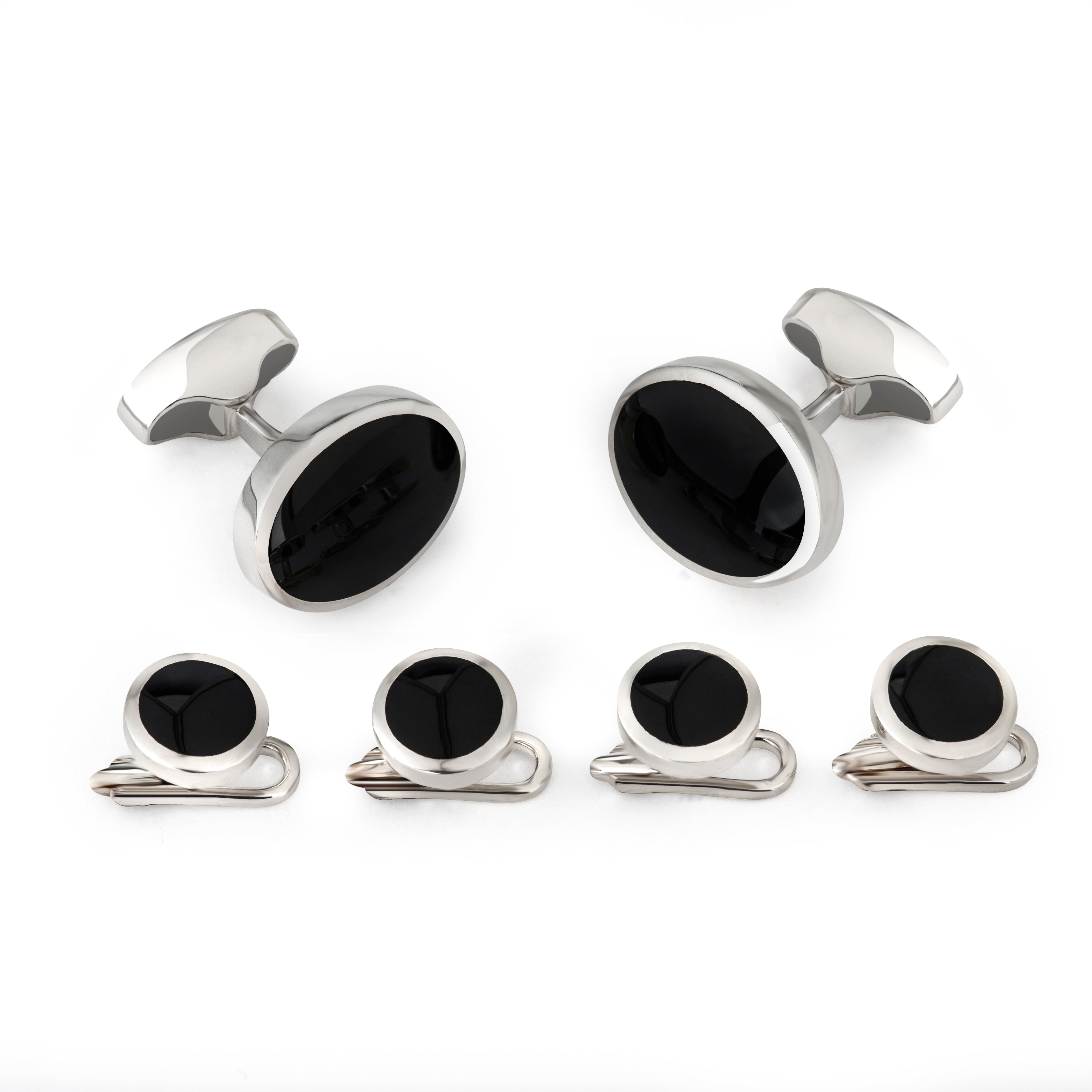 Classic Sterling Silver And Onyx Dress Set