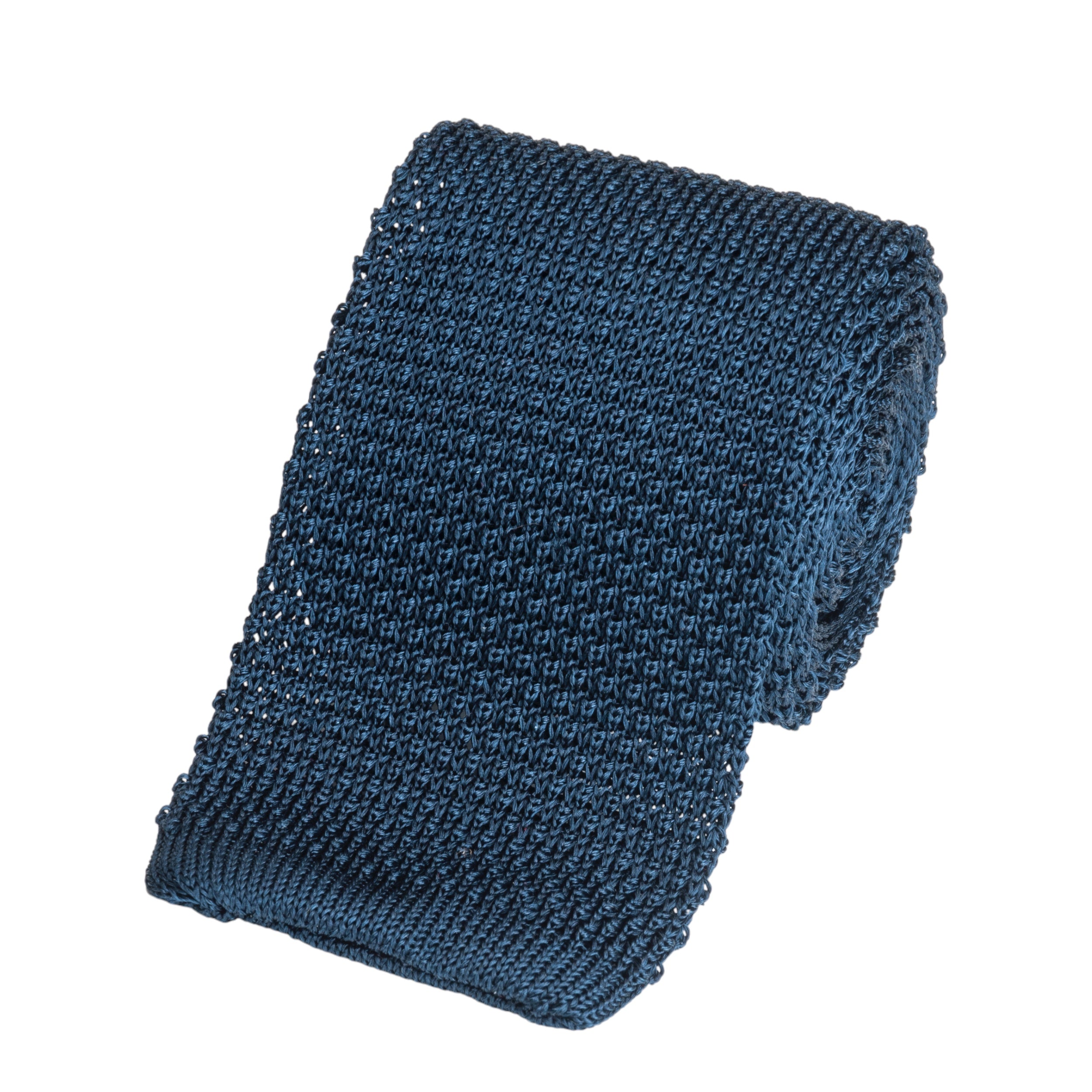 Knitted Silk Tie In Navy
