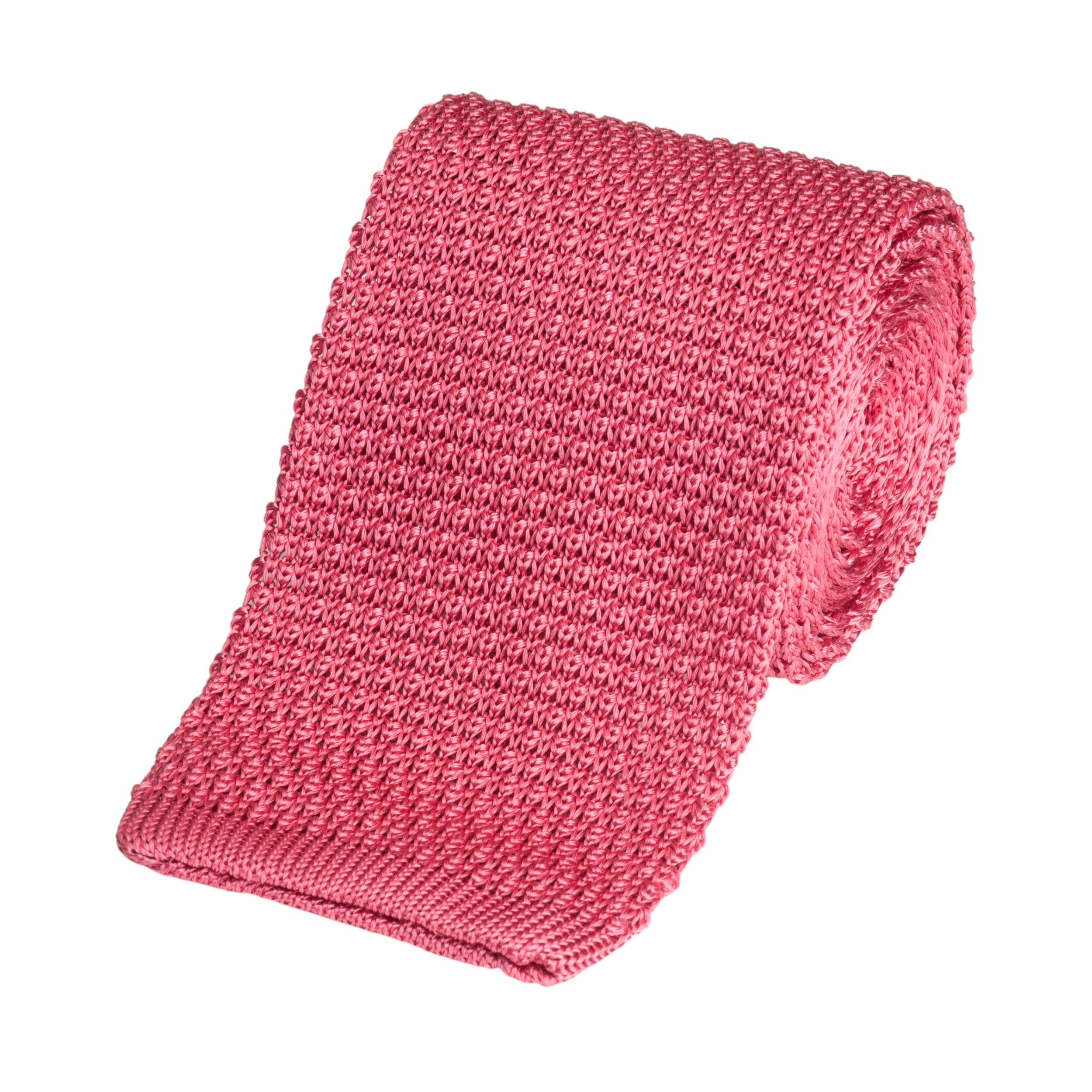 Knitted Silk Tie In Pink