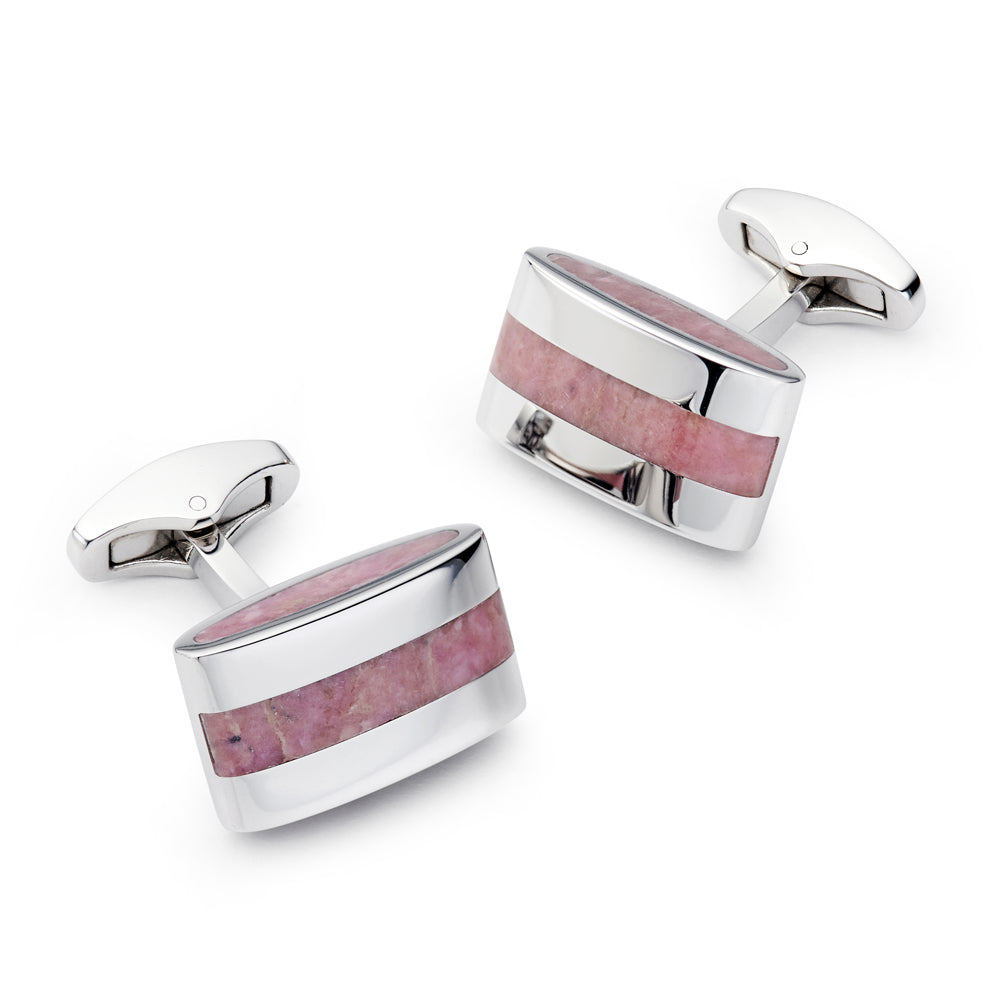 Benson & Clegg Contemporary Rhodochrosite Cufflinks