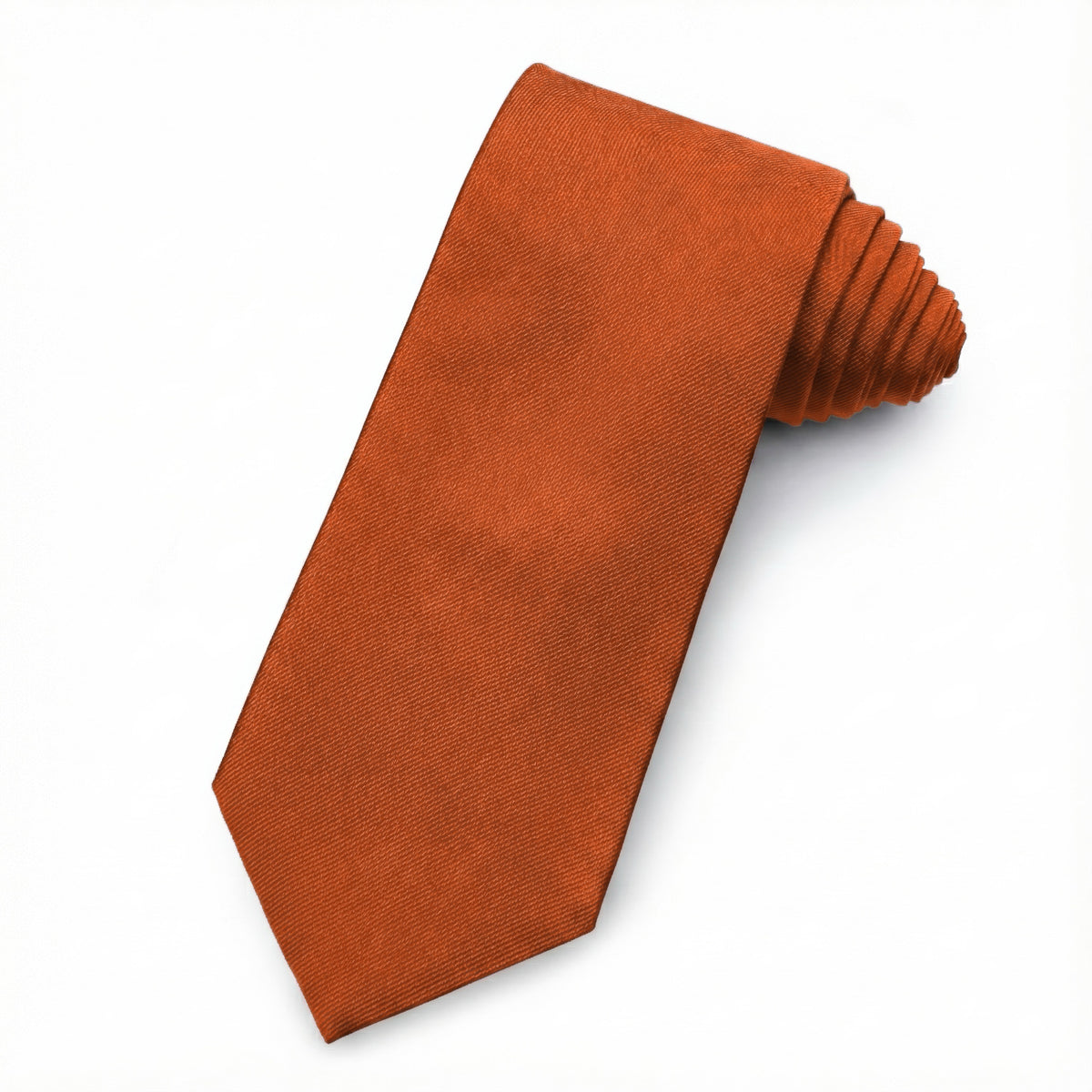 Plain Silk Reppe Tie In Orange by Benson & Clegg