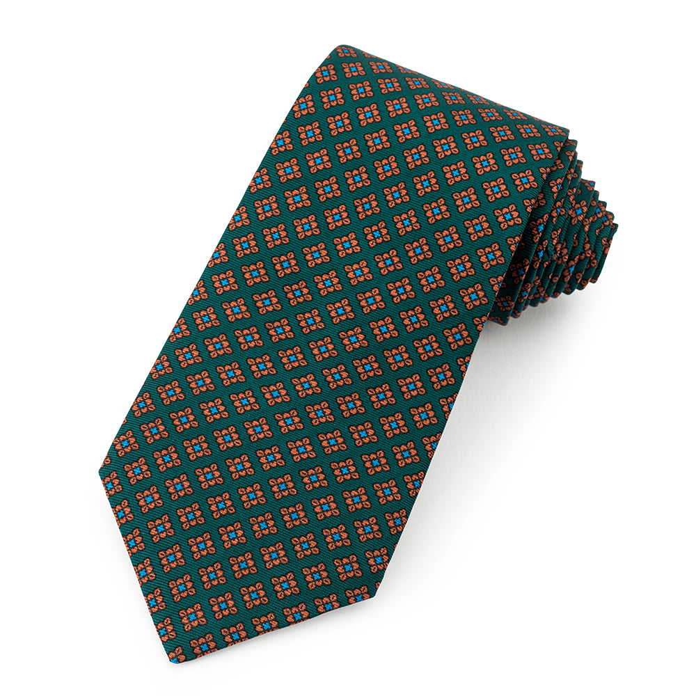 Floral Ancient Madder Silk Tie In Green