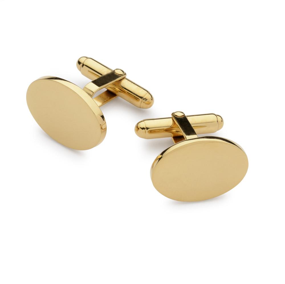Sterling Silver & Gold Plate Oval T-bar Cufflinks Cufflinks Not specified