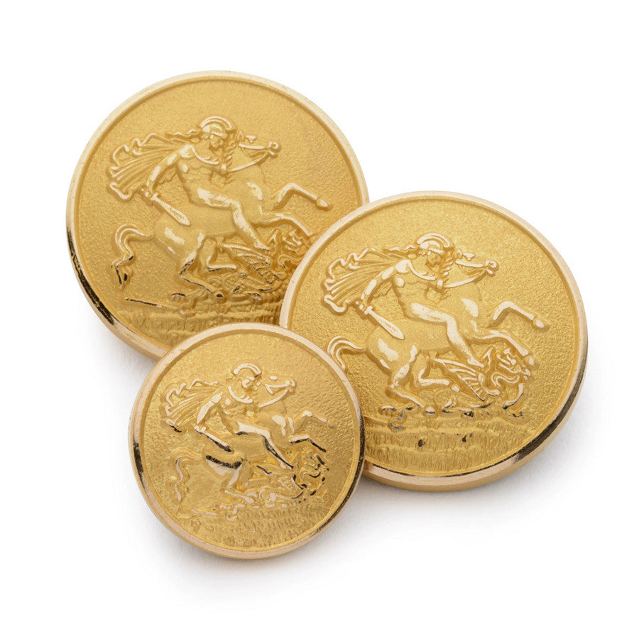 St George & The Dragon Blazer Button Set In Gold