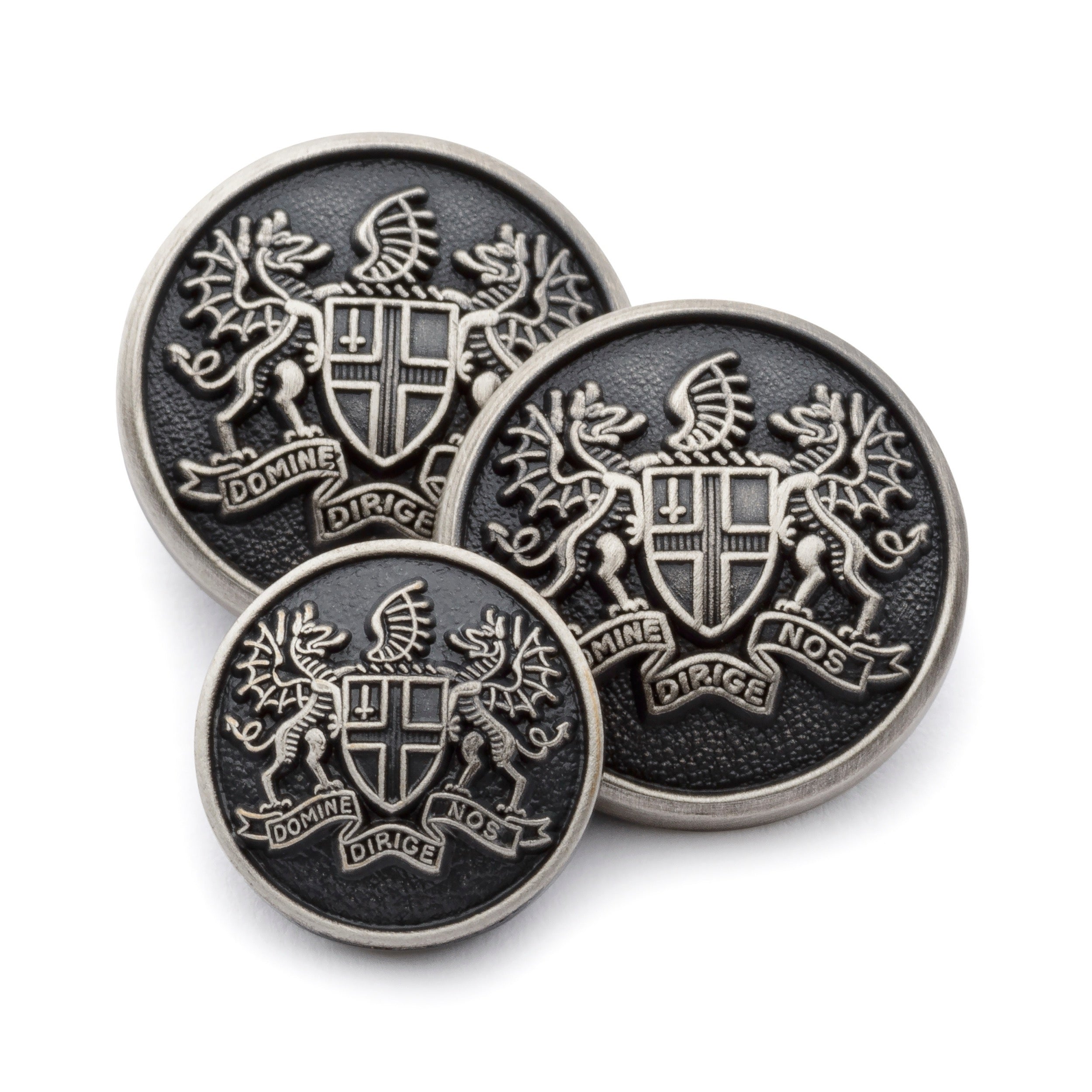 City Of London Blazer Button Set In Antique Silver