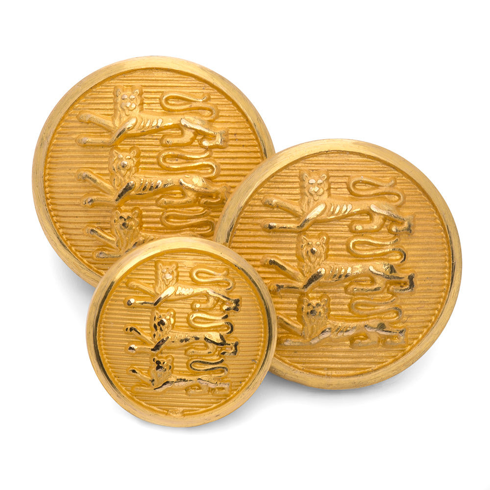 Three Lions Blazer Button Set In Gold