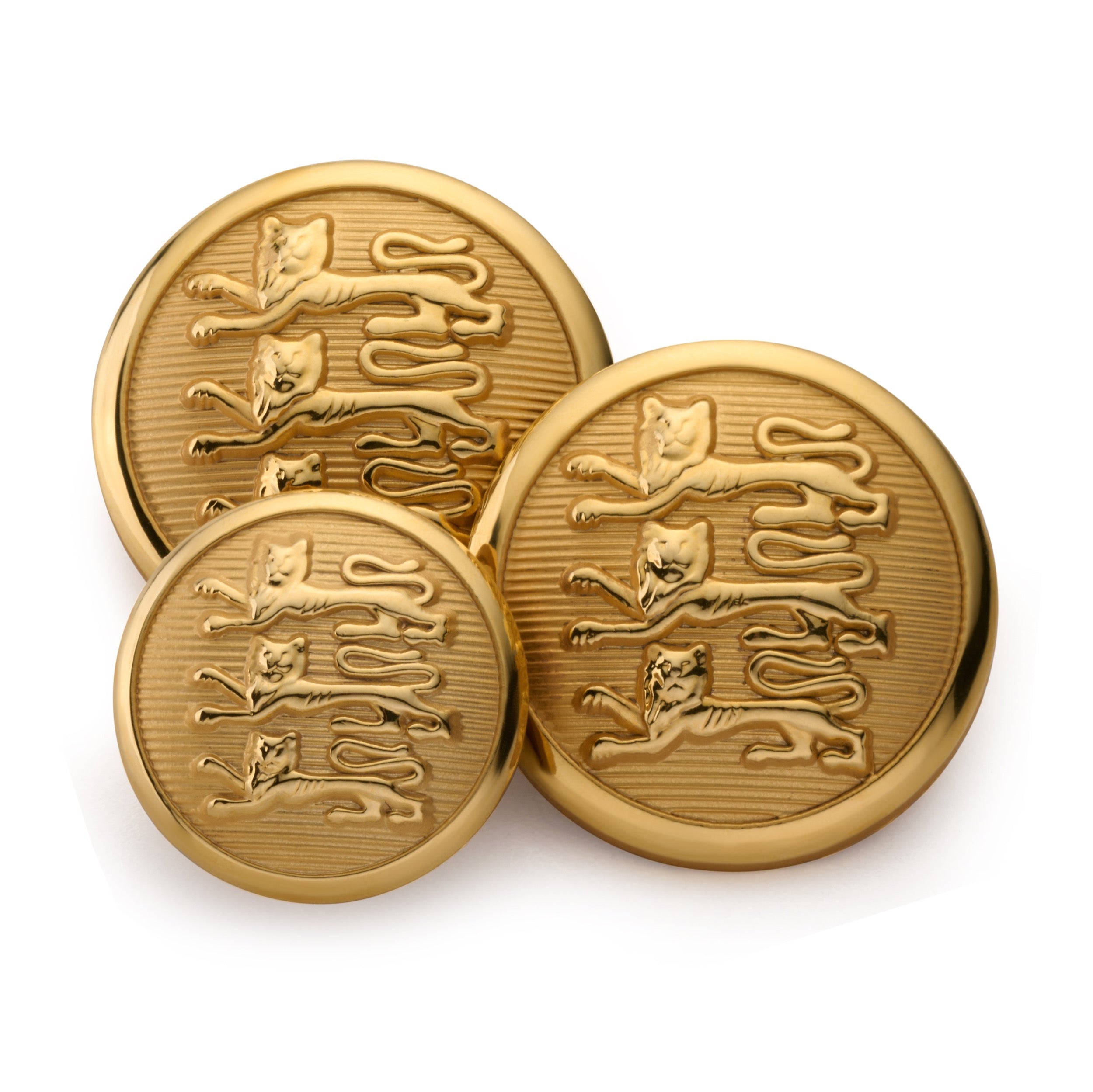 Three Lions Blazer Button Set In Gold
