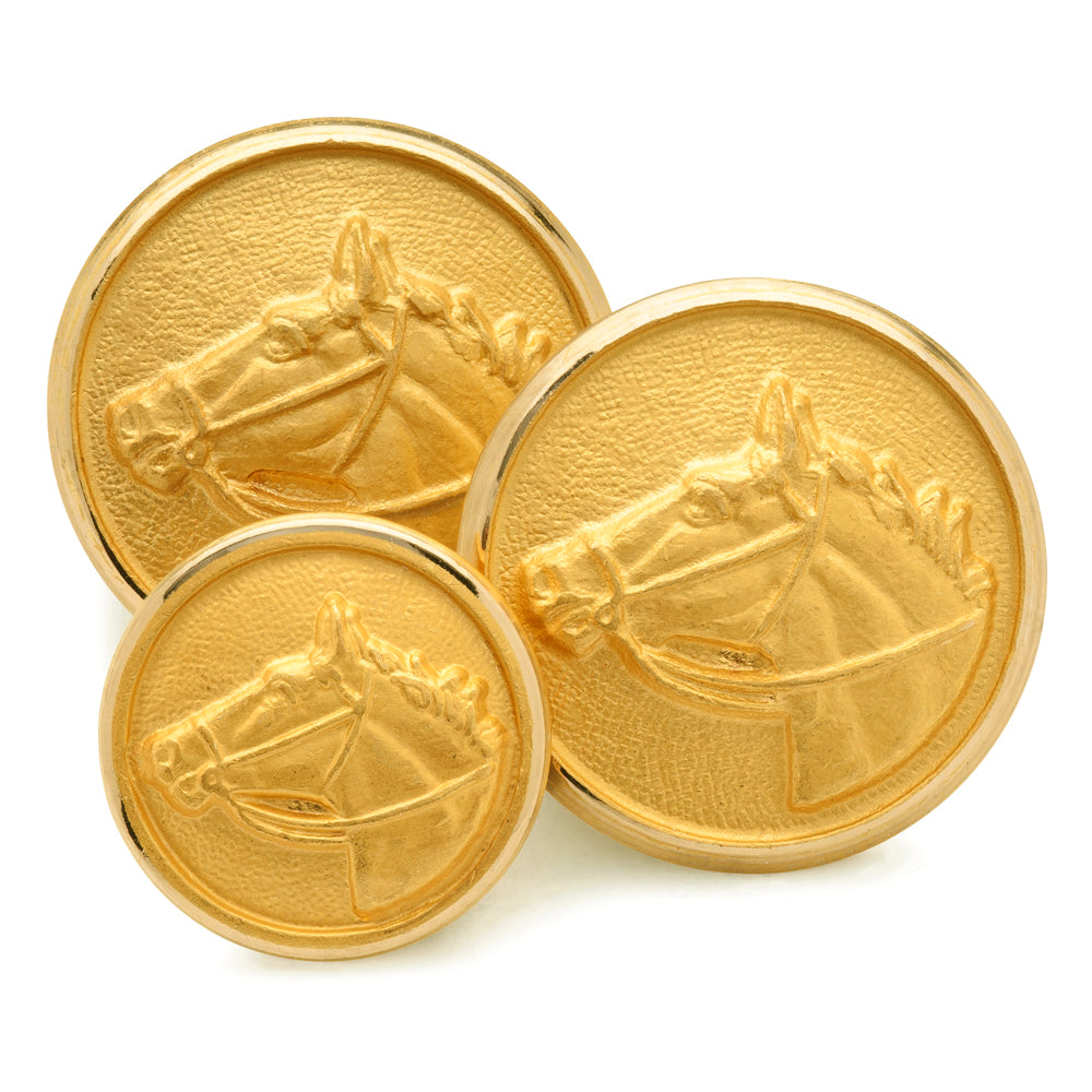 Horse Head Blazer Button In Gold
