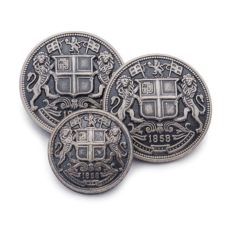 East India Company Blazer Button In Antique Silver