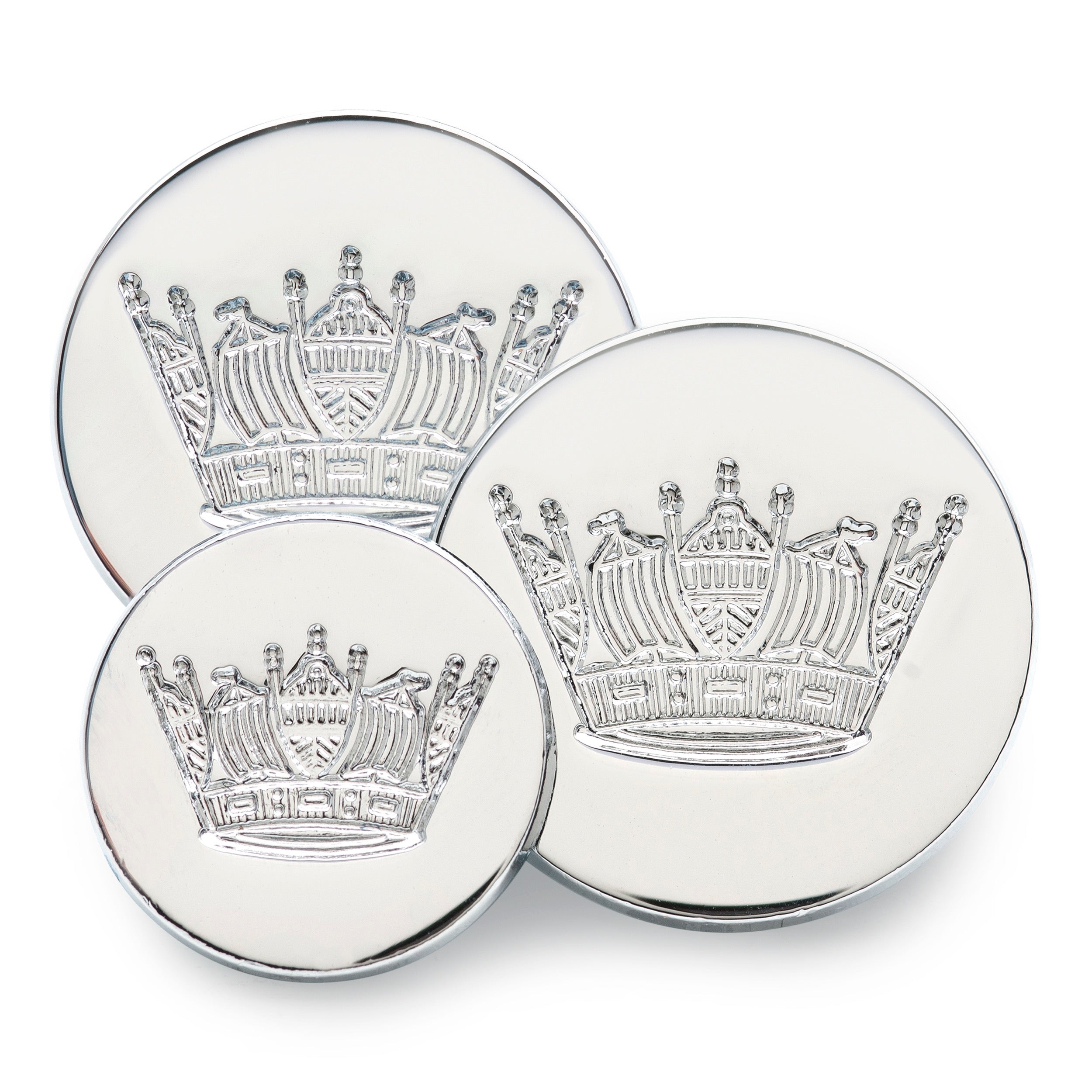 Naval Coronet Blazer Button Set In Silver